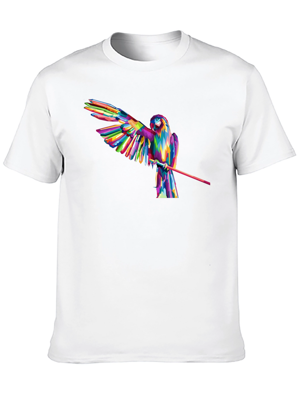 Vibrant Parrot Graphic Tee - Mens Black T-Shirt
