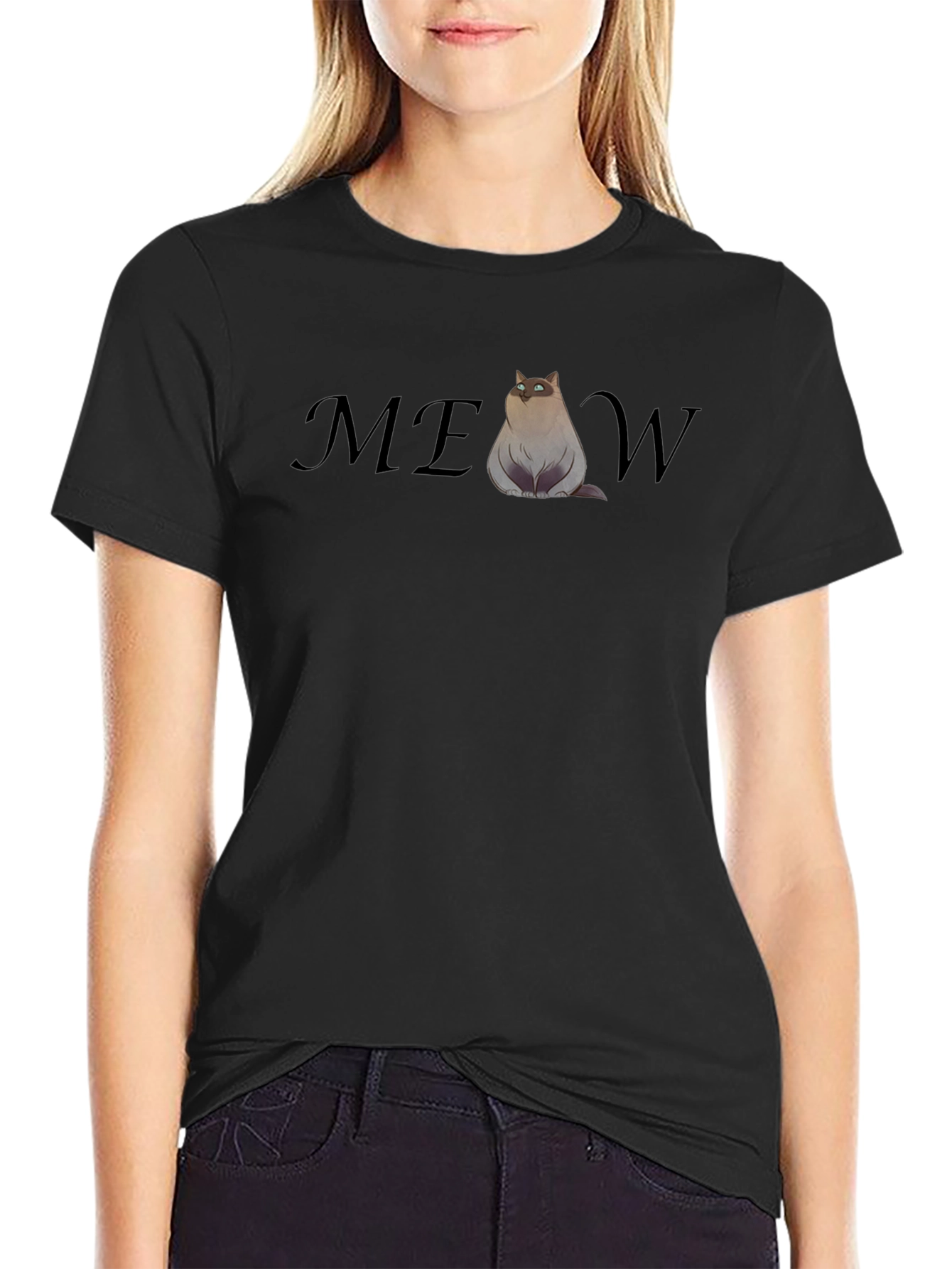 Funny Cat MEOW T-Shirt - Cool Graphic Tee