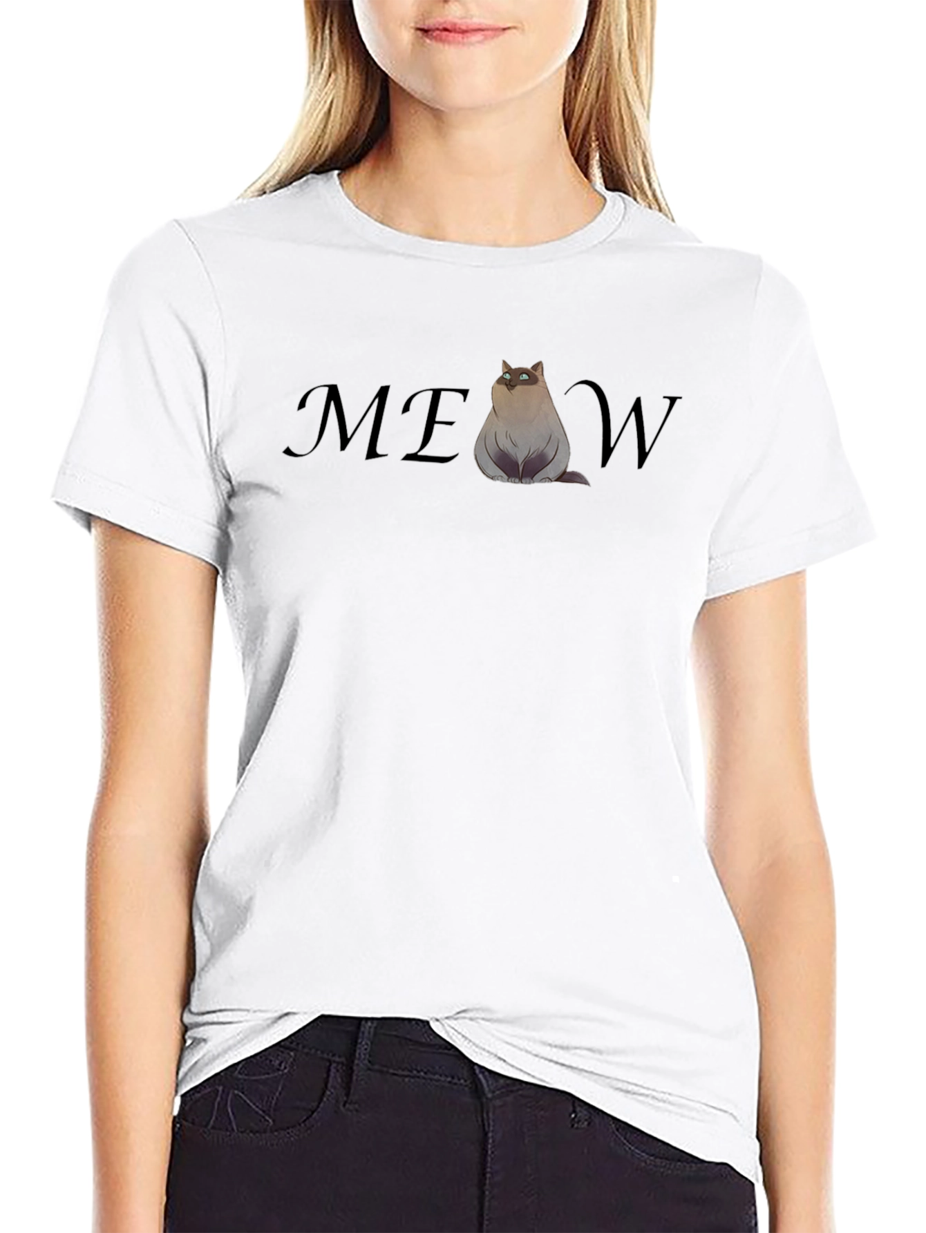 Funny Cat MEOW T-Shirt - Cool Graphic Tee