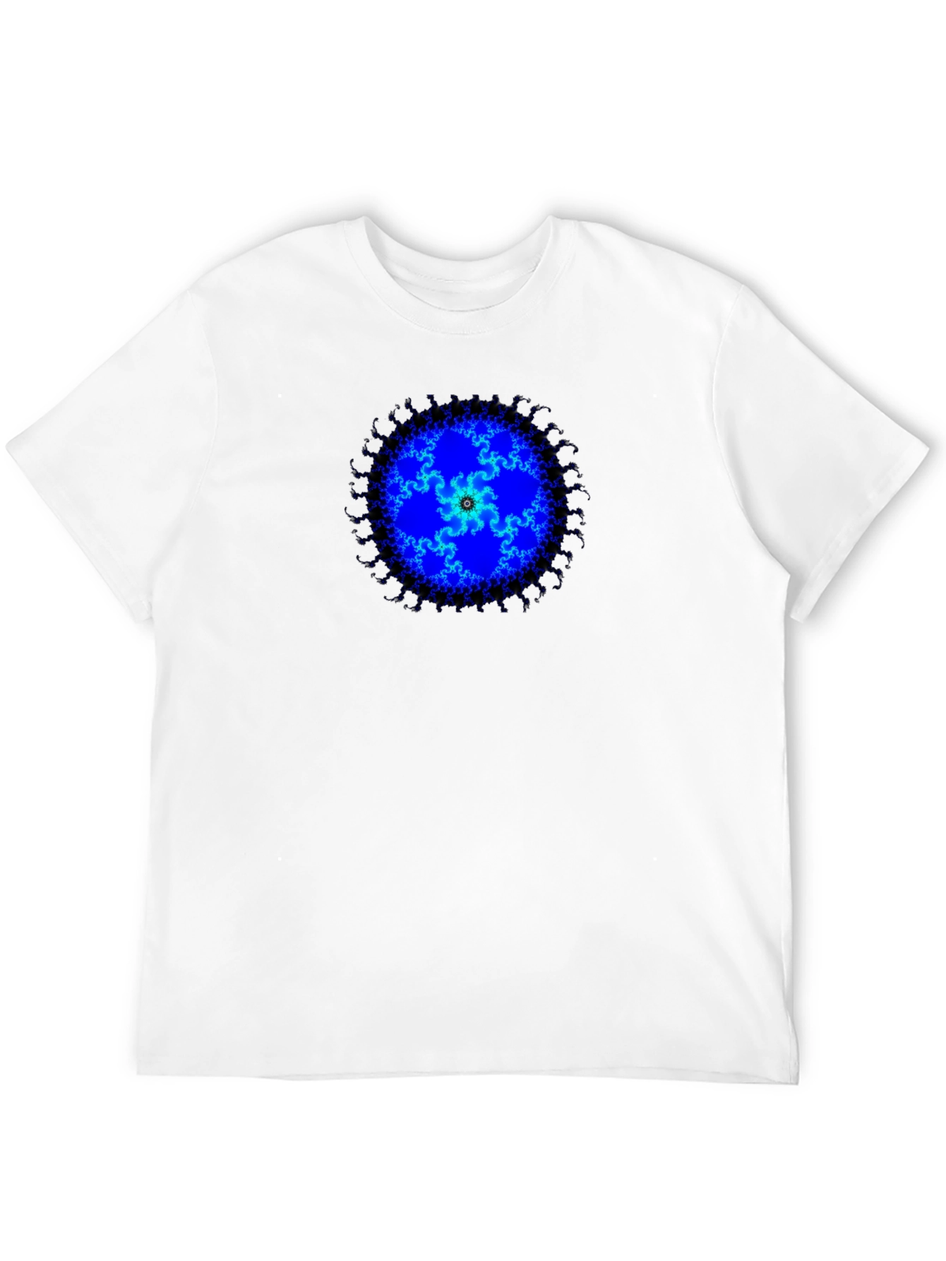 Fractal Blue Mandala Graphic Tee