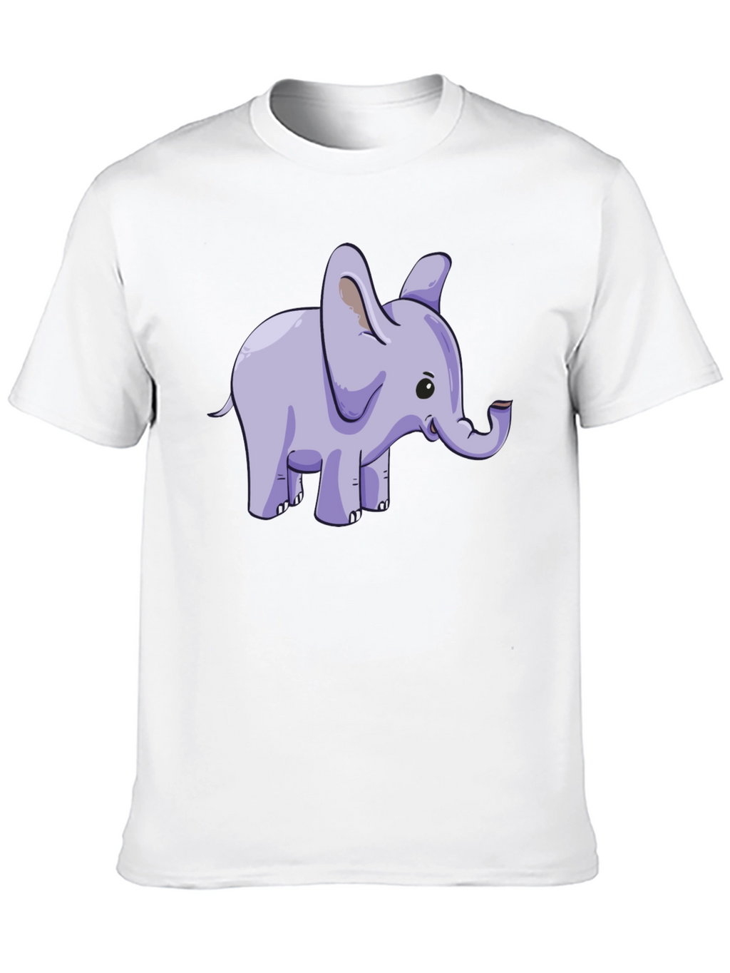 Cute Elephant Graphic Tee - Black Cotton T-Shirt