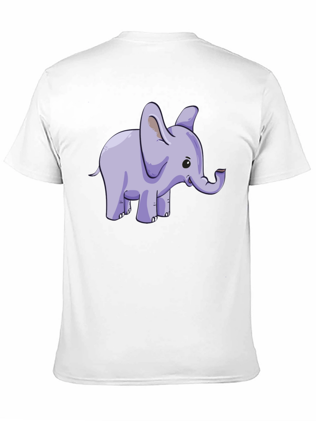 Cute Elephant Graphic Tee - Black Cotton T-Shirt