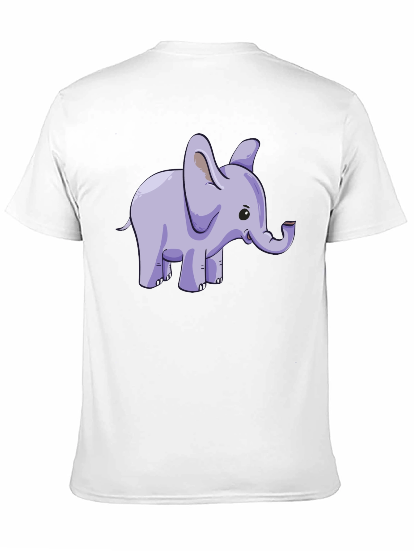 Cute Elephant Graphic Tee - Black Cotton T-Shirt