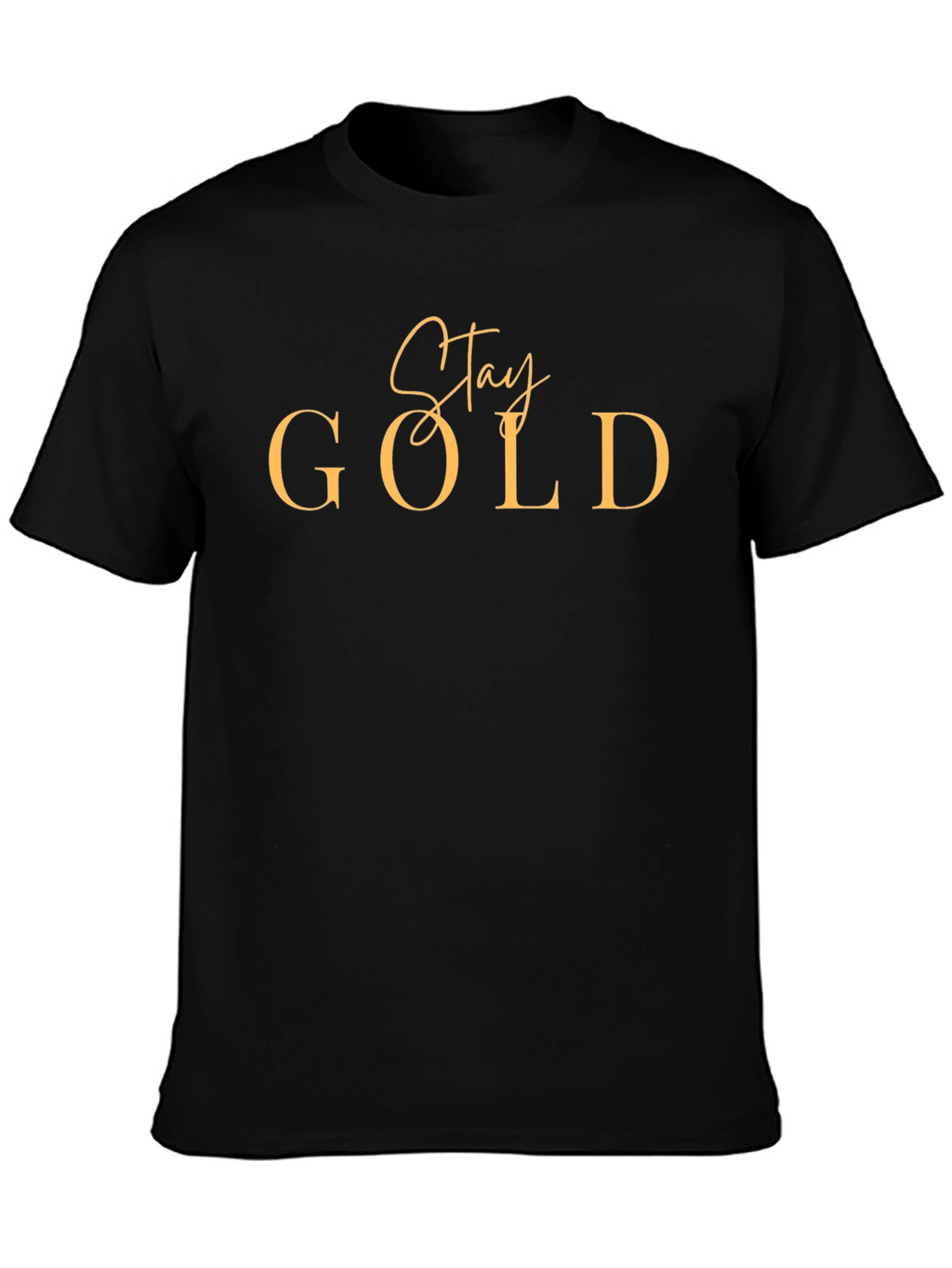 Stay Gold Graphic Tee - Mens Black Cotton T-Shirt