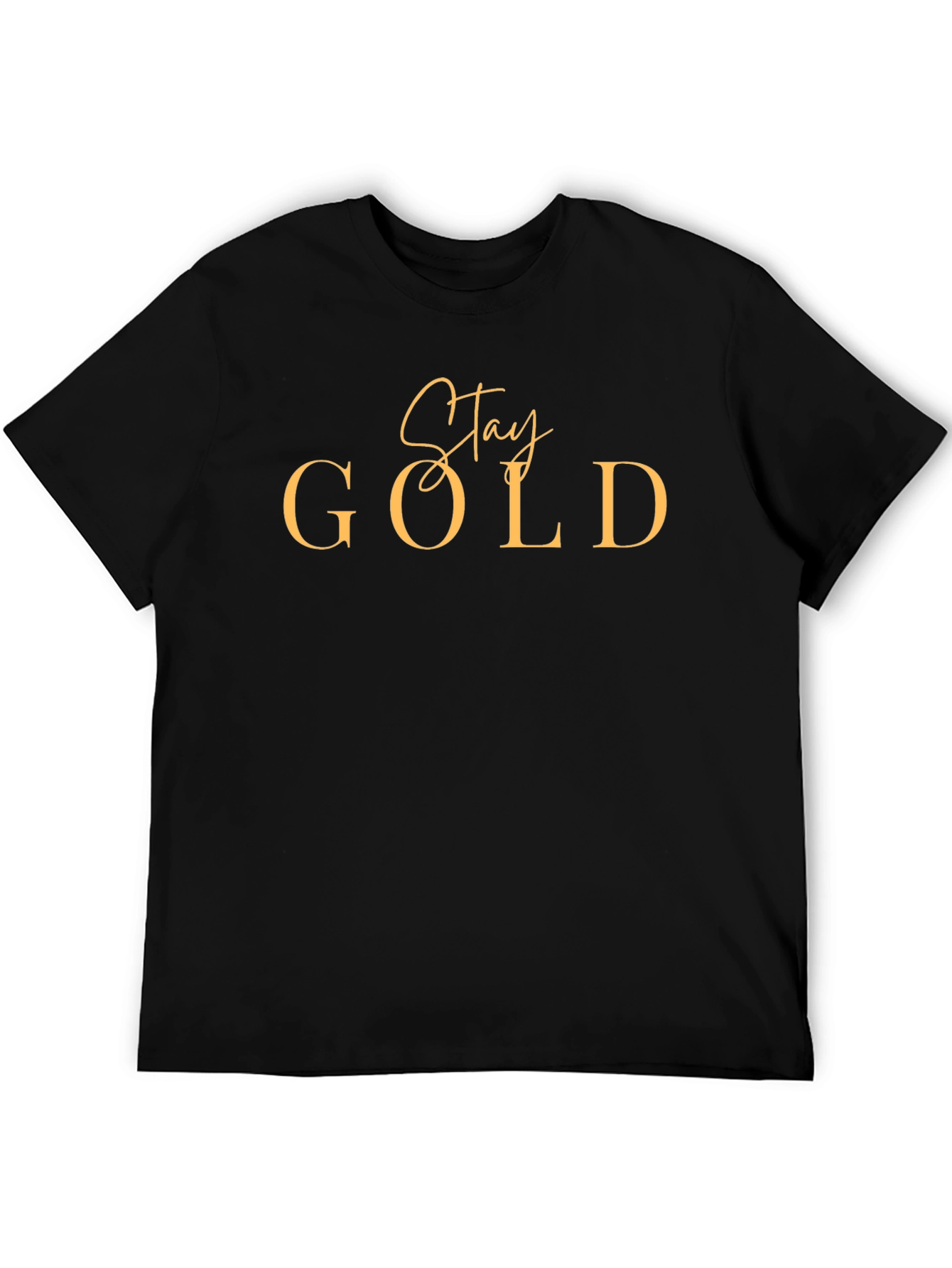 Stay Gold Graphic Tee - Mens Black Cotton T-Shirt