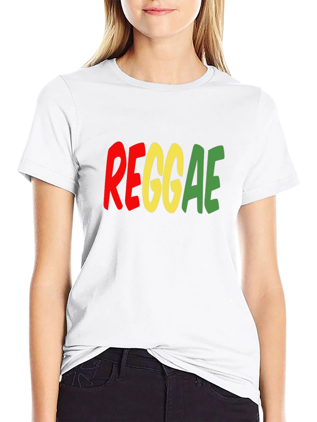 Reggae Graphic Print T-Shirt - Black