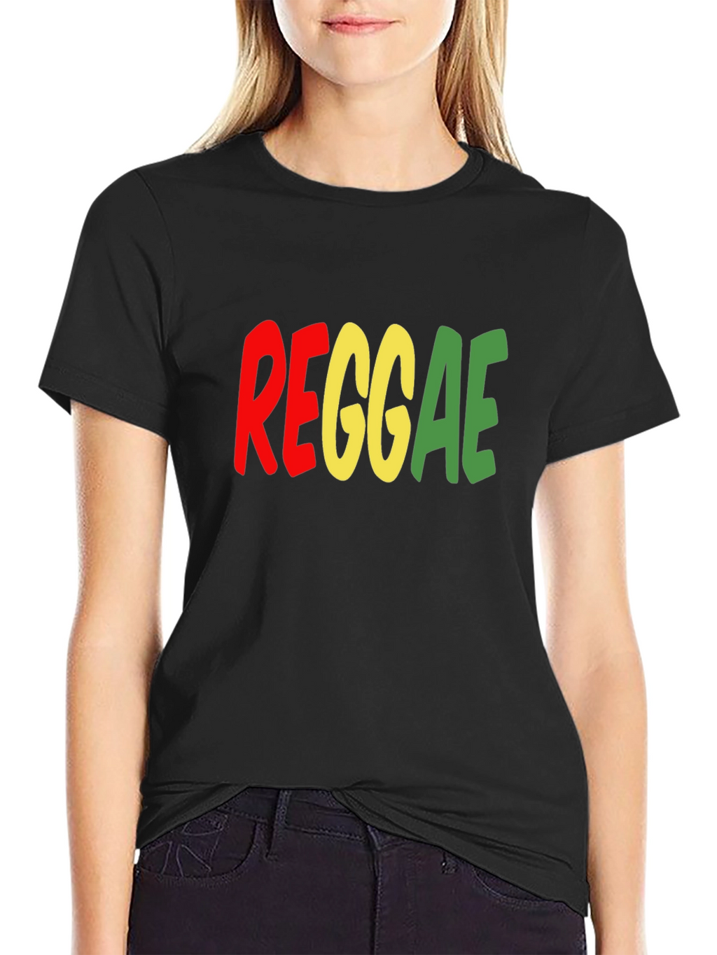 Reggae Graphic Print T-Shirt - Black