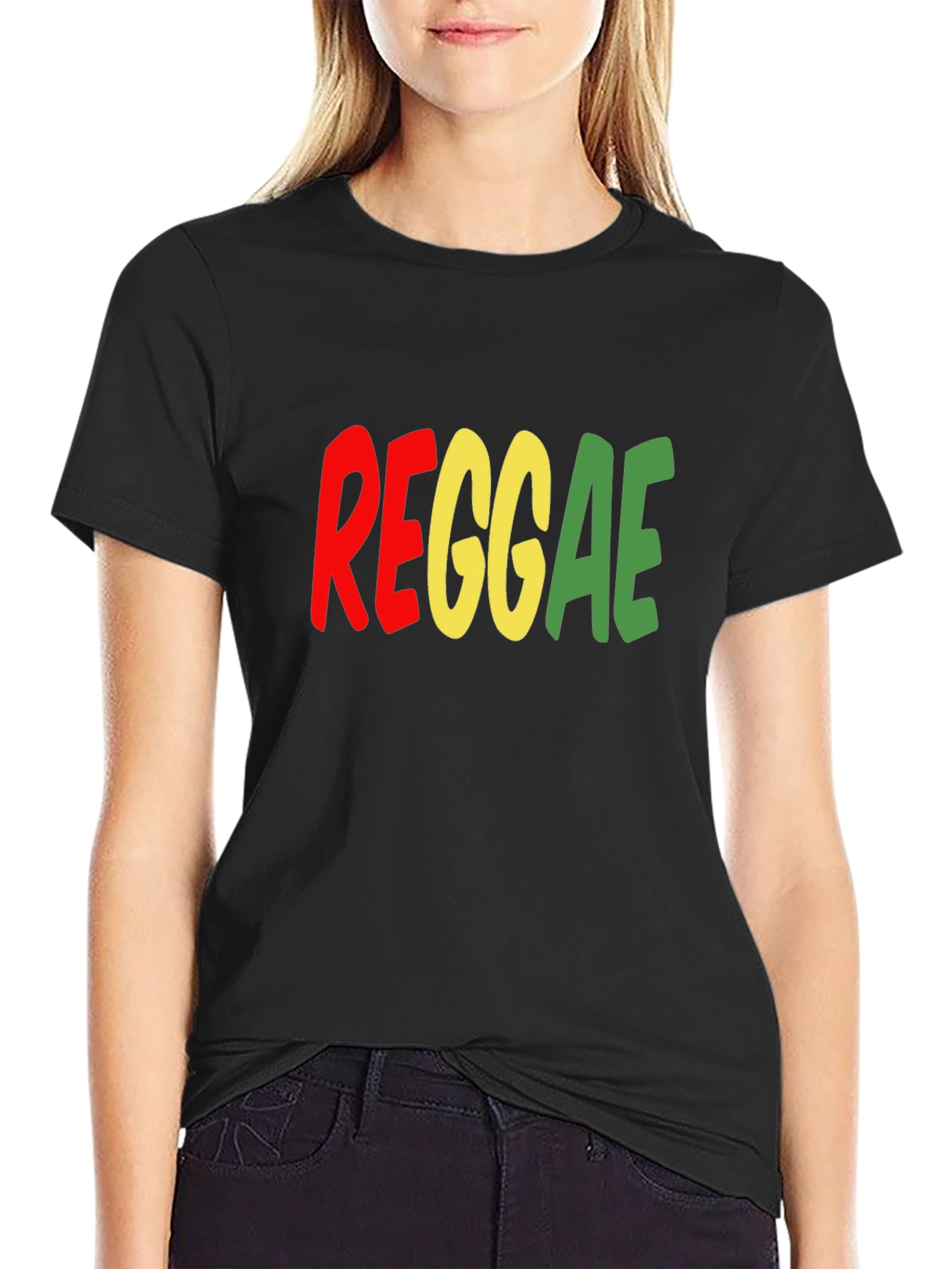 Reggae Graphic Print T-Shirt - Black