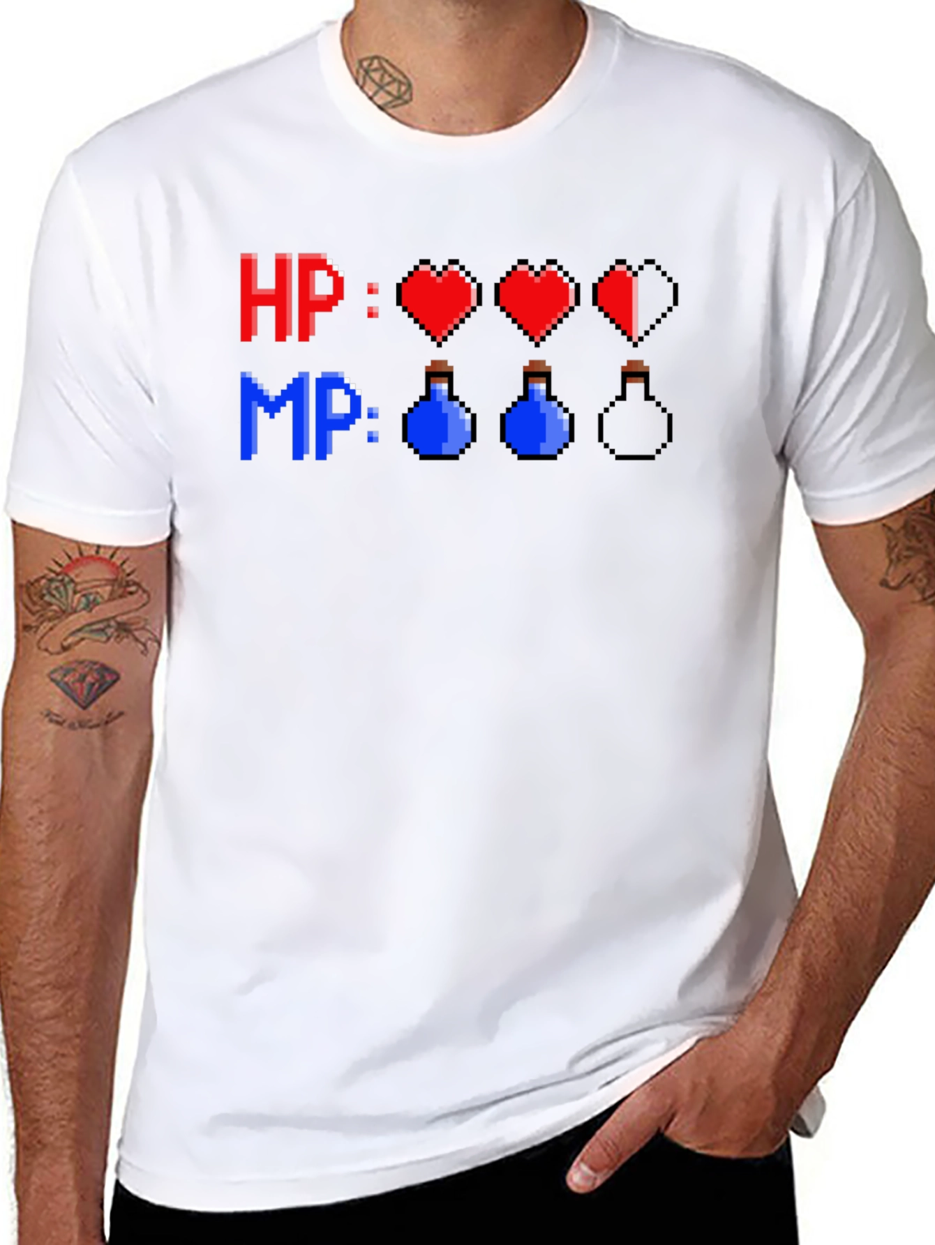Pixel Art HP MP Gamer T-Shirt