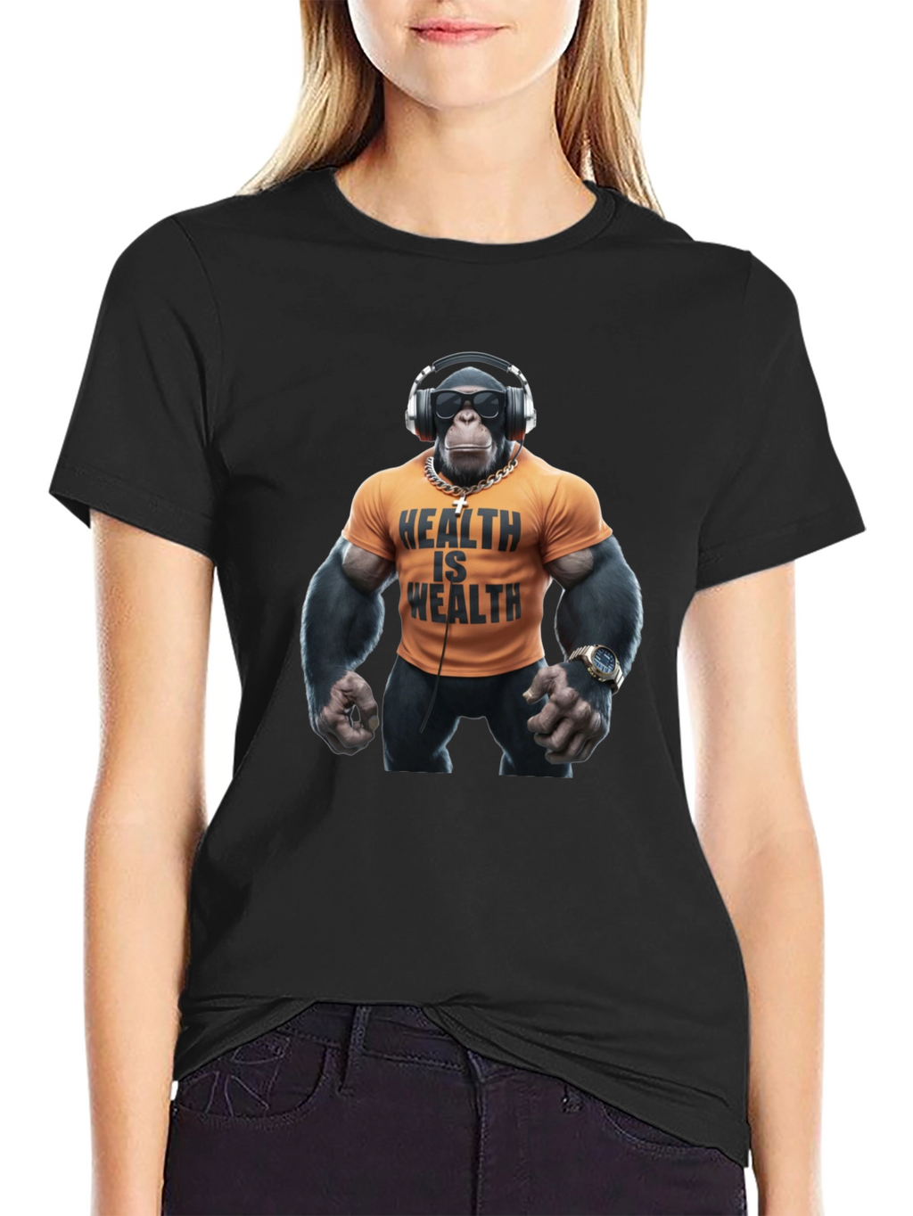 Health is Wealth Monkey T-Shirt