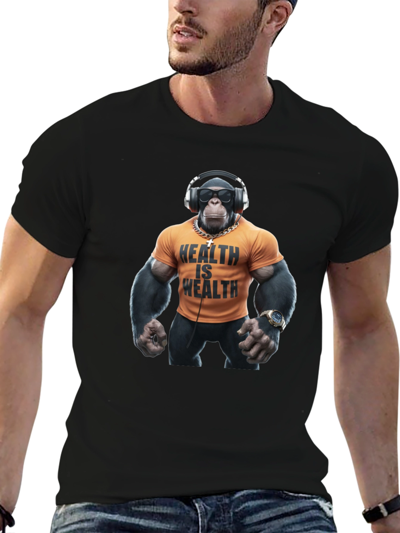 Health is Wealth Monkey T-Shirt