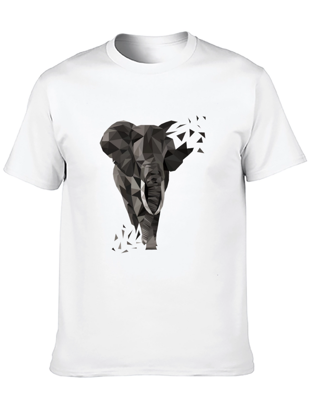 Geometric Elephant Black T-Shirt