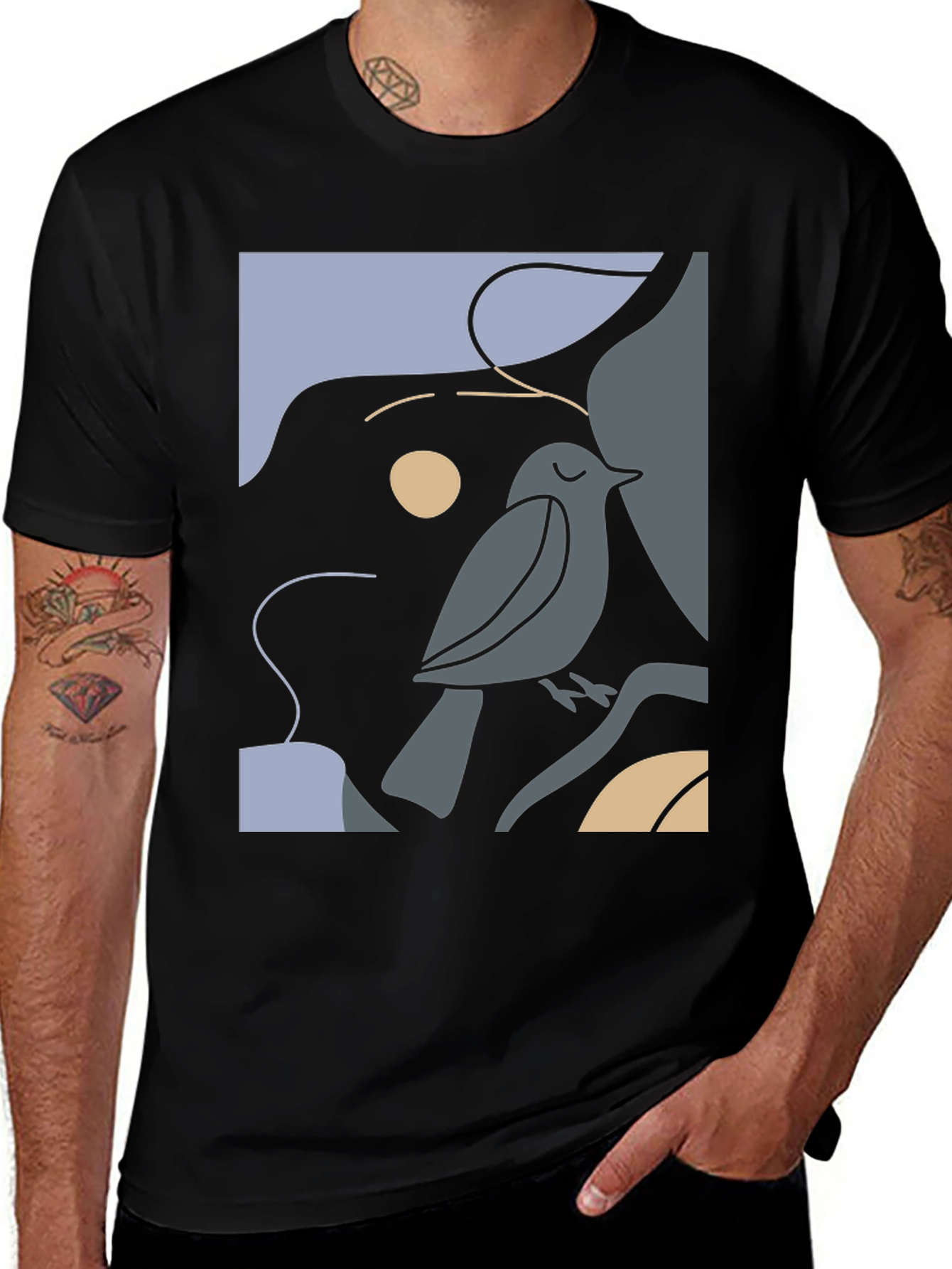 Abstract Bird Graphic Tee - Stylish & Unique!