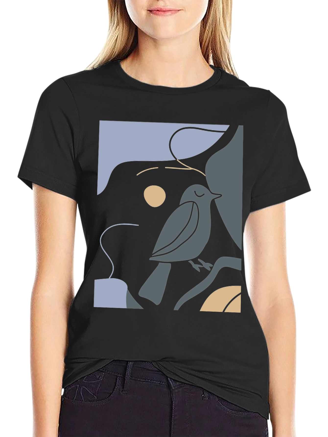 Abstract Bird Graphic Tee - Stylish & Unique!