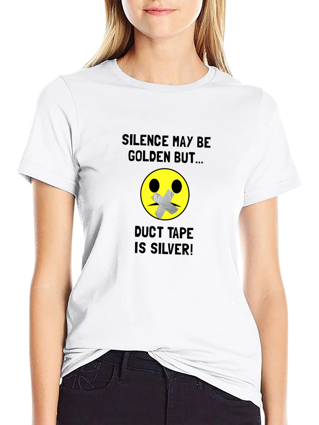 Silence is Golden Duct Tape Humor T-Shirt