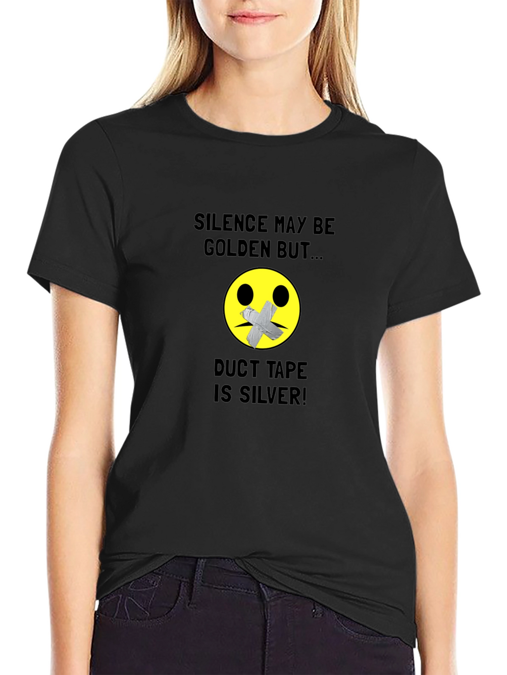 Silence is Golden Duct Tape Humor T-Shirt