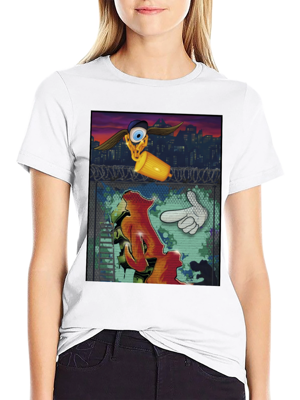 Edgy Graphic Print Tee - Urban Style