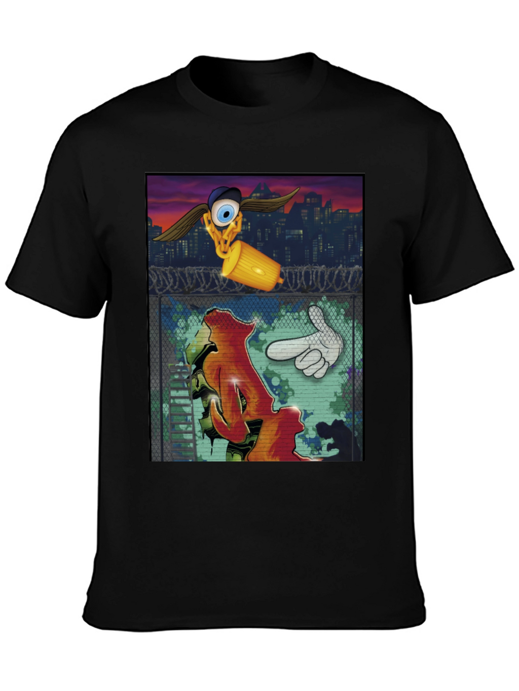 Edgy Graphic Print Tee - Urban Style