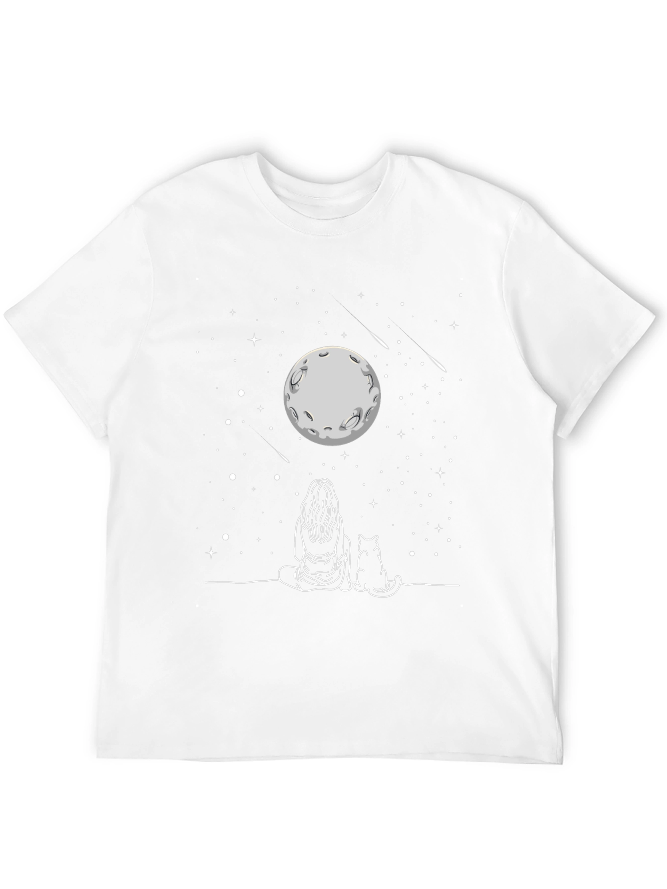 Moon Gazing Cat T-Shirt -  Unisex Tee