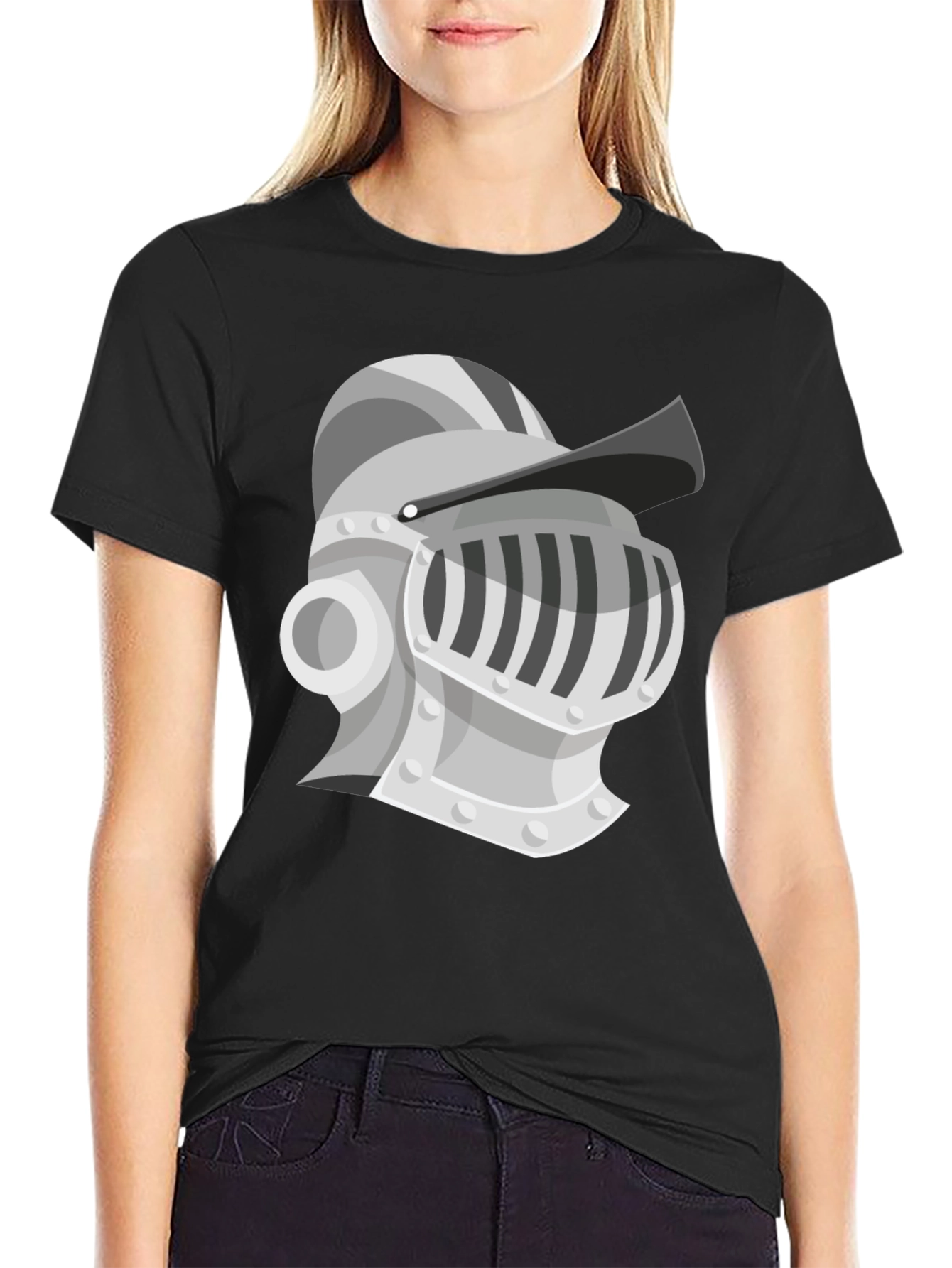 Knight Helmet Graphic Tee - Medieval Style