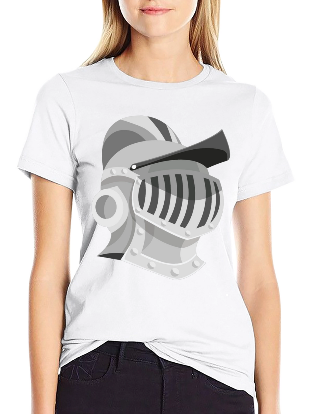 Knight Helmet Graphic Tee - Medieval Style