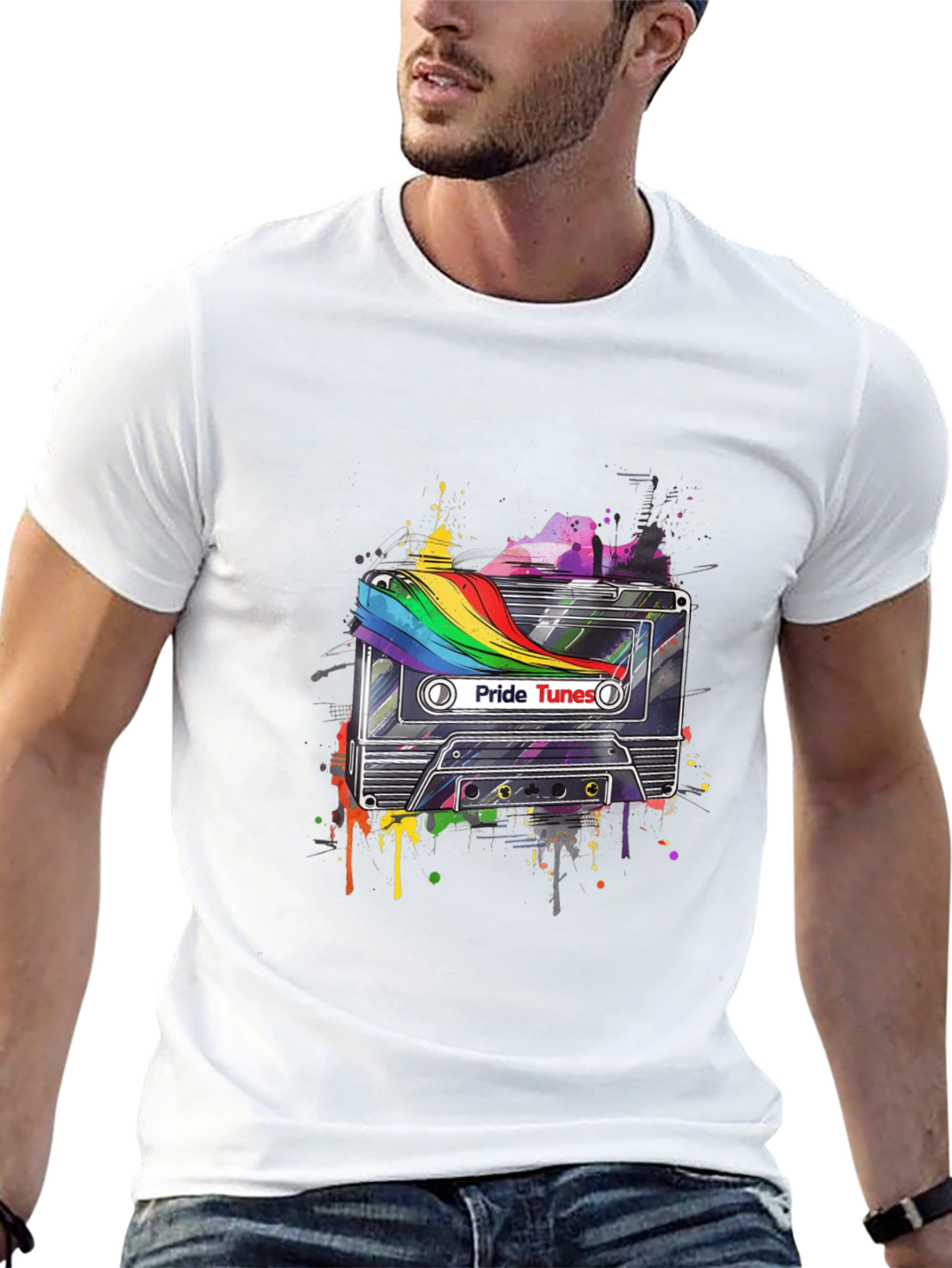 Pride Tunes Graphic Tee - Retro Cassette Design