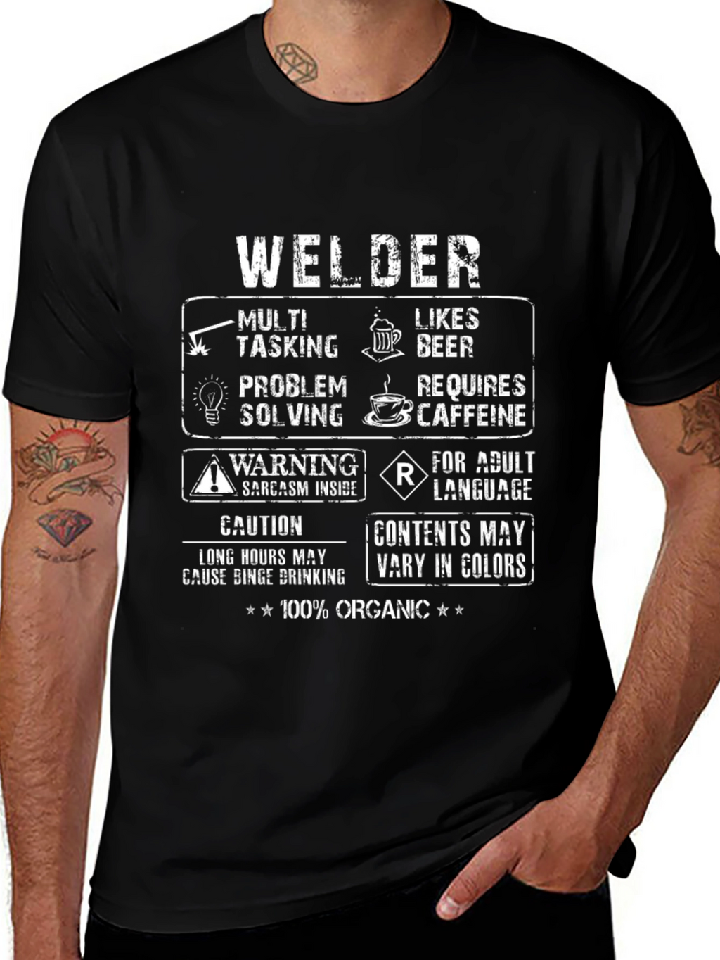 Welder Graphic Tee - Multi-Tasking Adult Humor