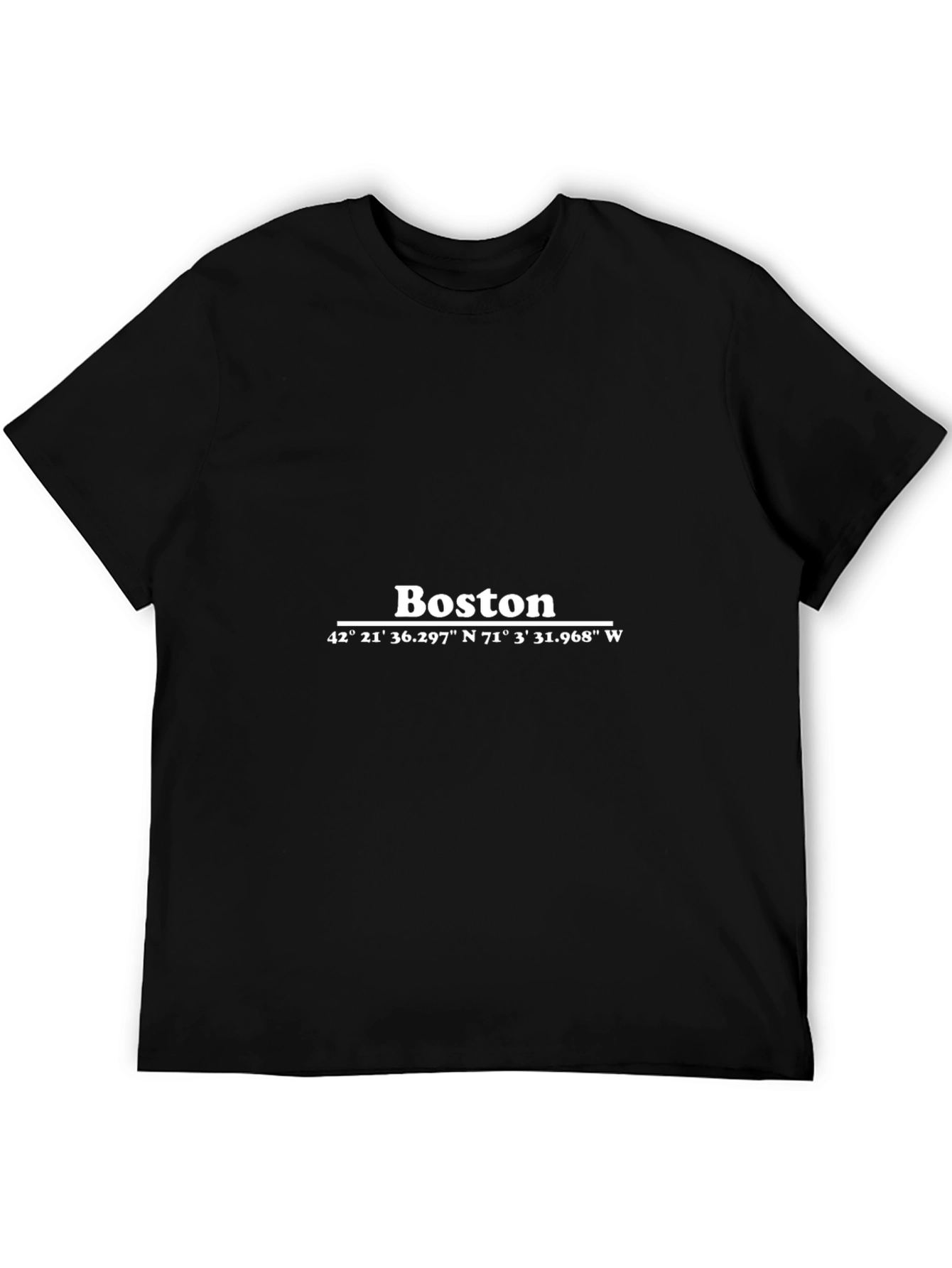 Boston Coordinates Black T-Shirt