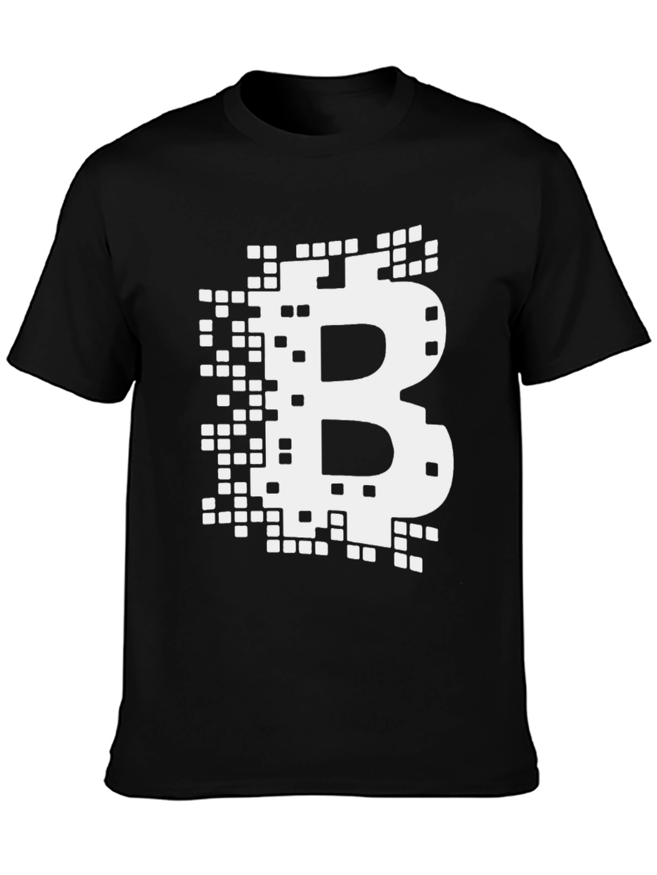 Bitcoin Pixelated B Logo Graphic Tee - Black