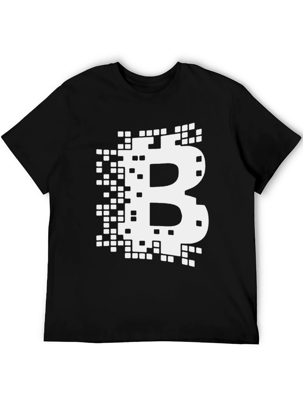 Bitcoin Pixelated B Logo Graphic Tee - Black