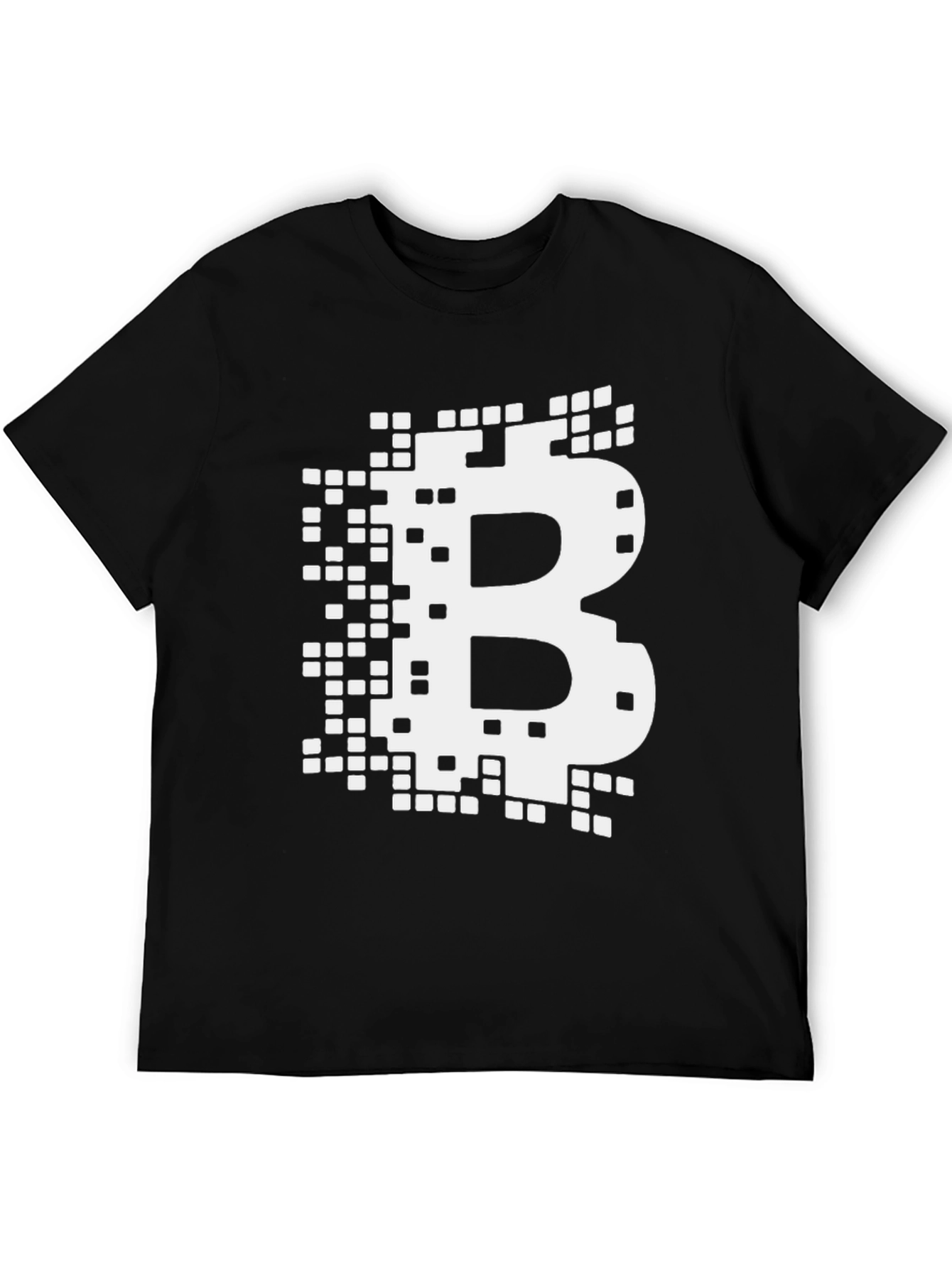 Bitcoin Pixelated B Logo Graphic Tee - Black