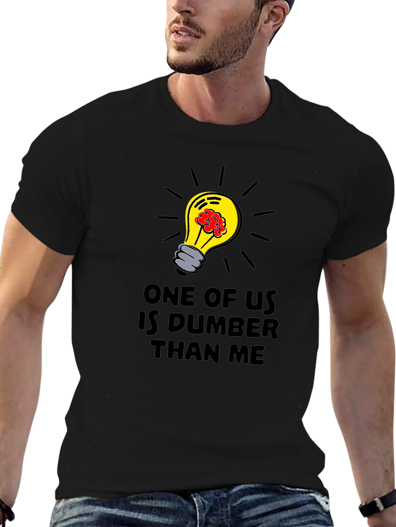 Dumber Than Me T-Shirt - Brainy Lightbulb Design