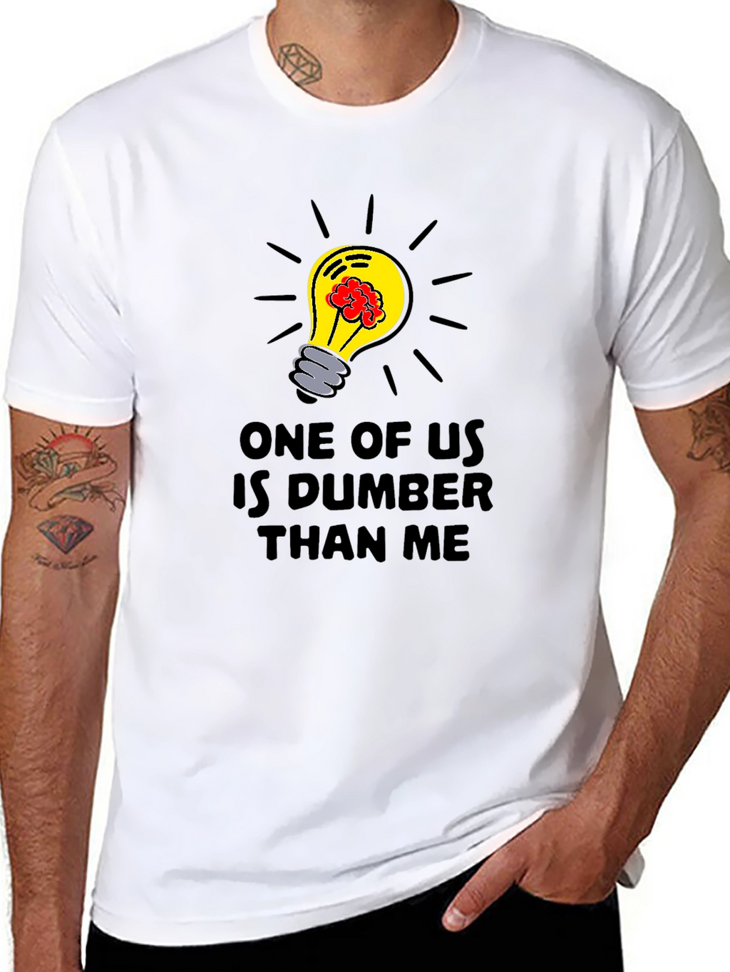 Dumber Than Me T-Shirt - Brainy Lightbulb Design