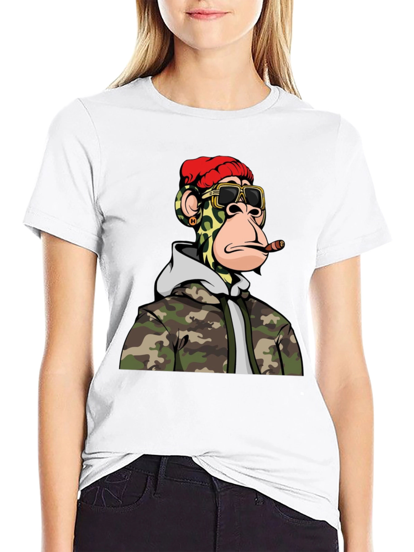 Bored Ape Camo Hoodie Graphic T-Shirt