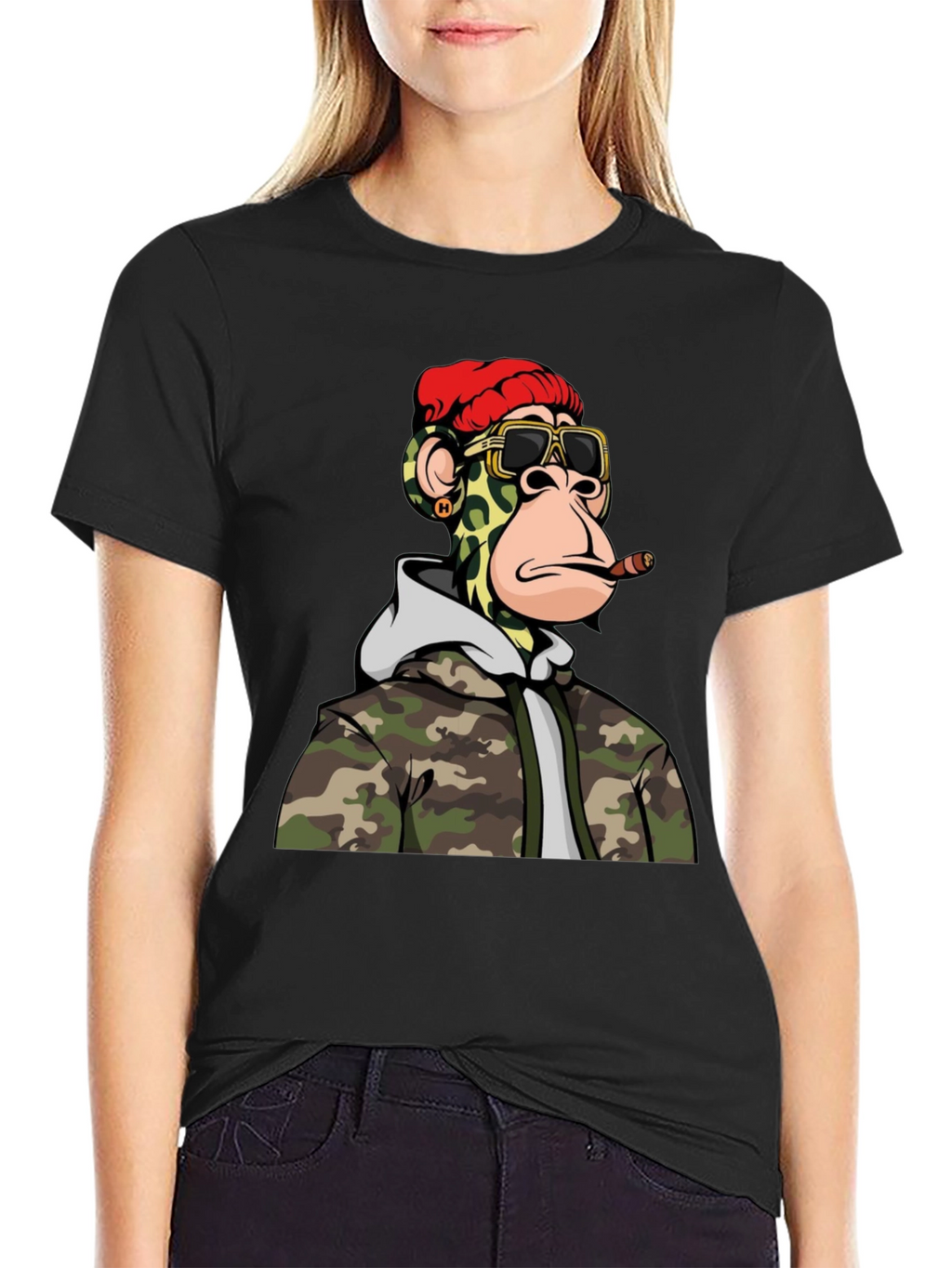 Bored Ape Camo Hoodie Graphic T-Shirt