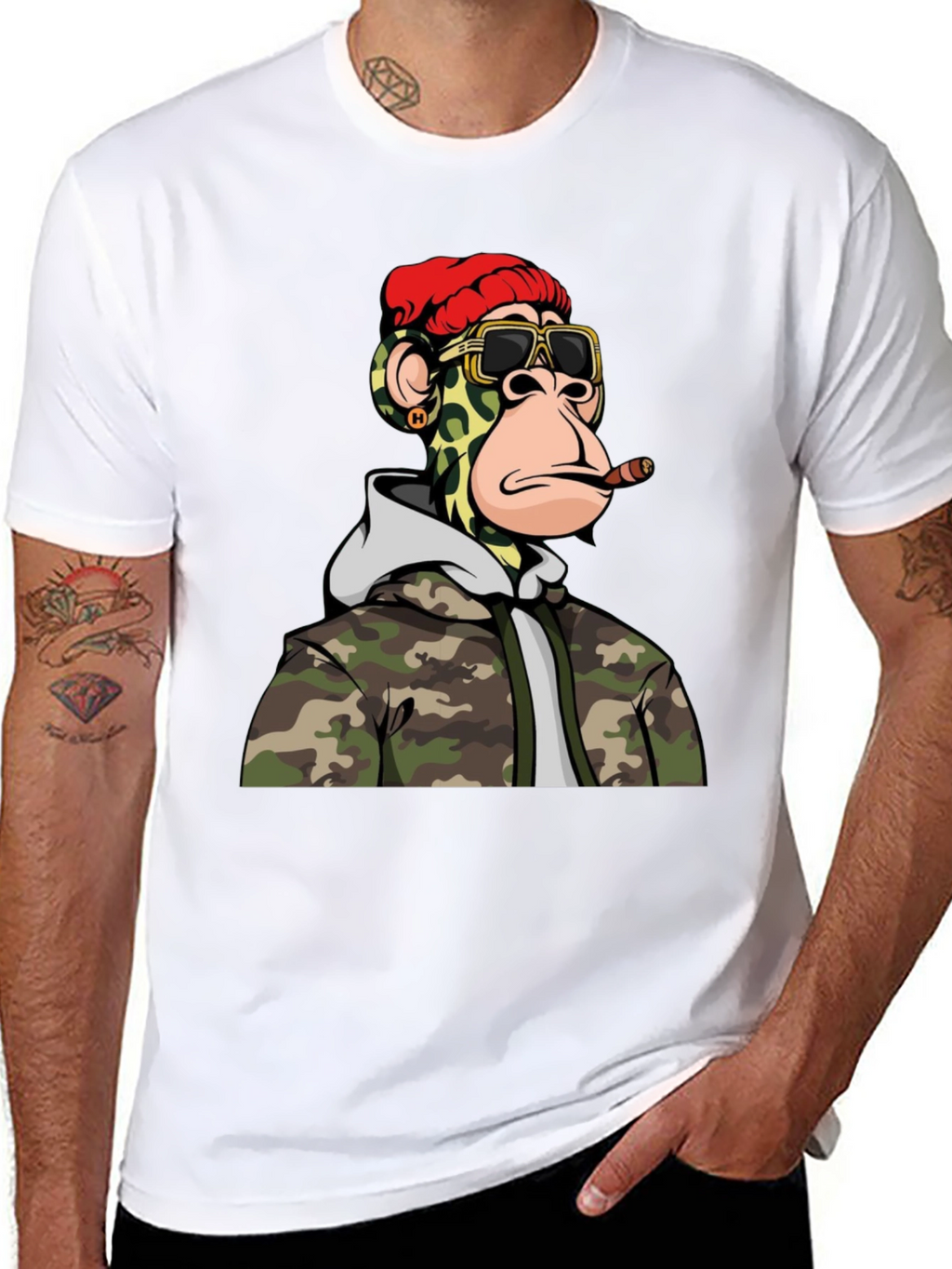 Bored Ape Camo Hoodie Graphic T-Shirt