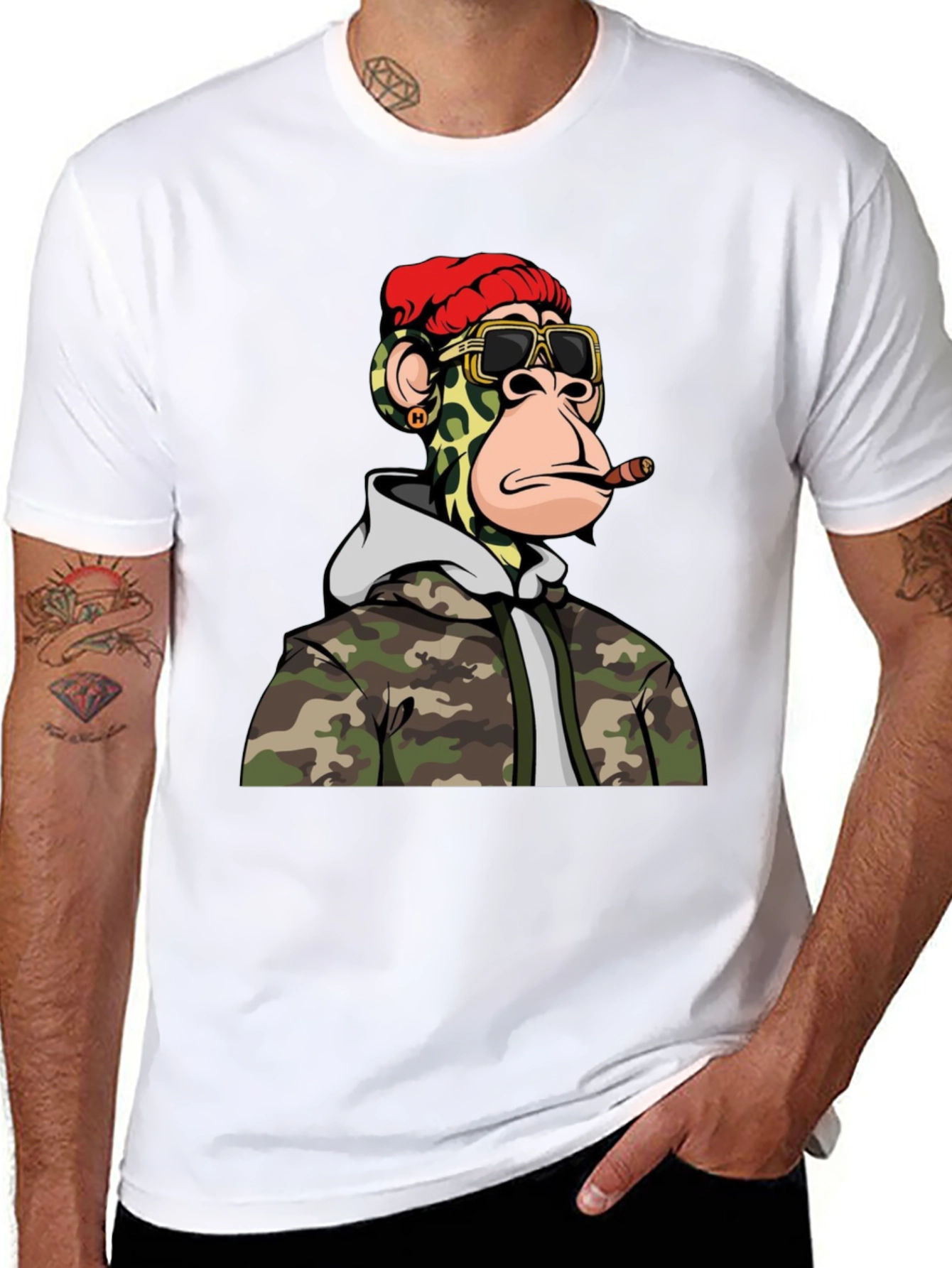 Bored Ape Camo Hoodie Graphic T-Shirt