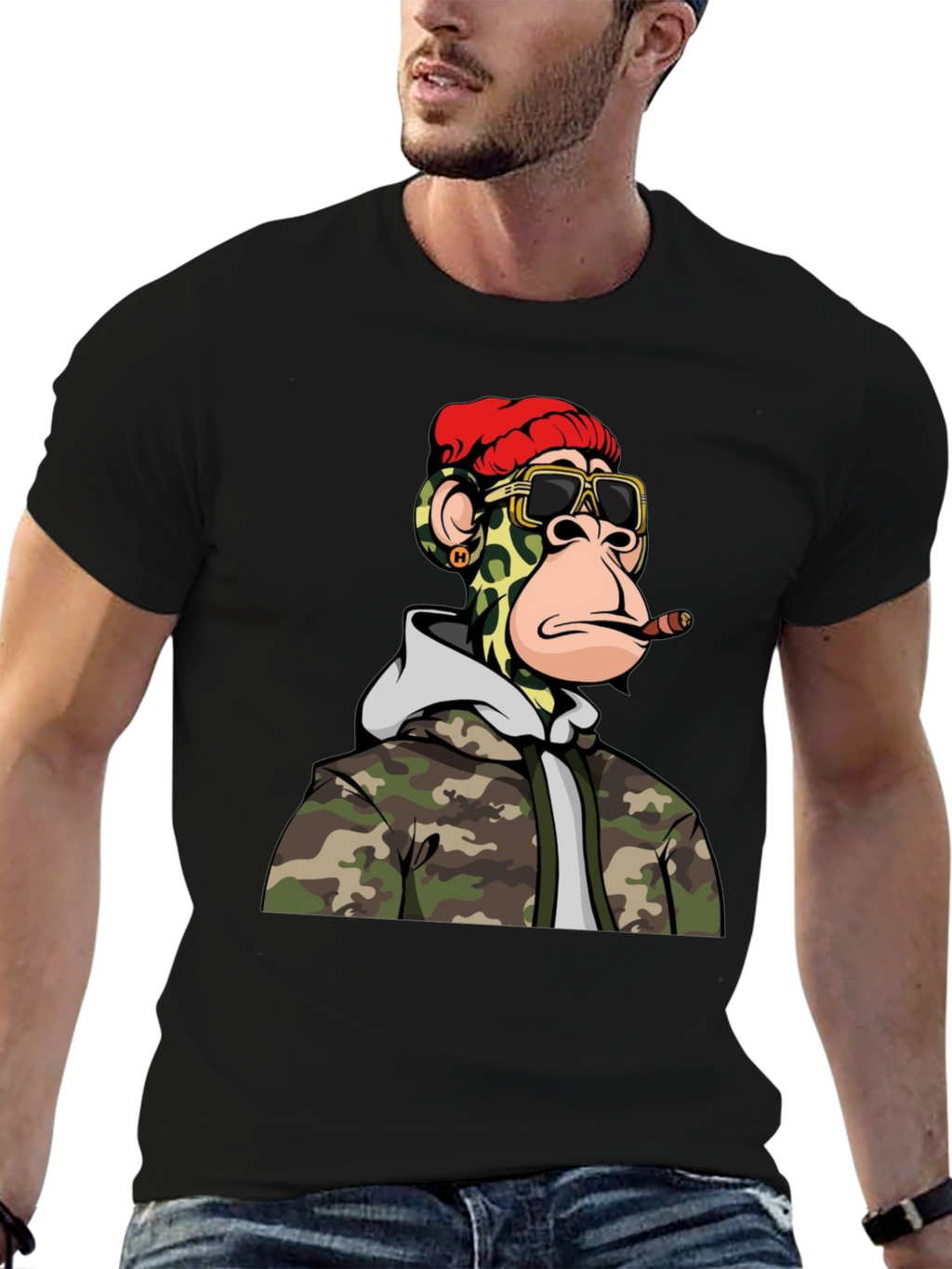 Bored Ape Camo Hoodie Graphic T-Shirt