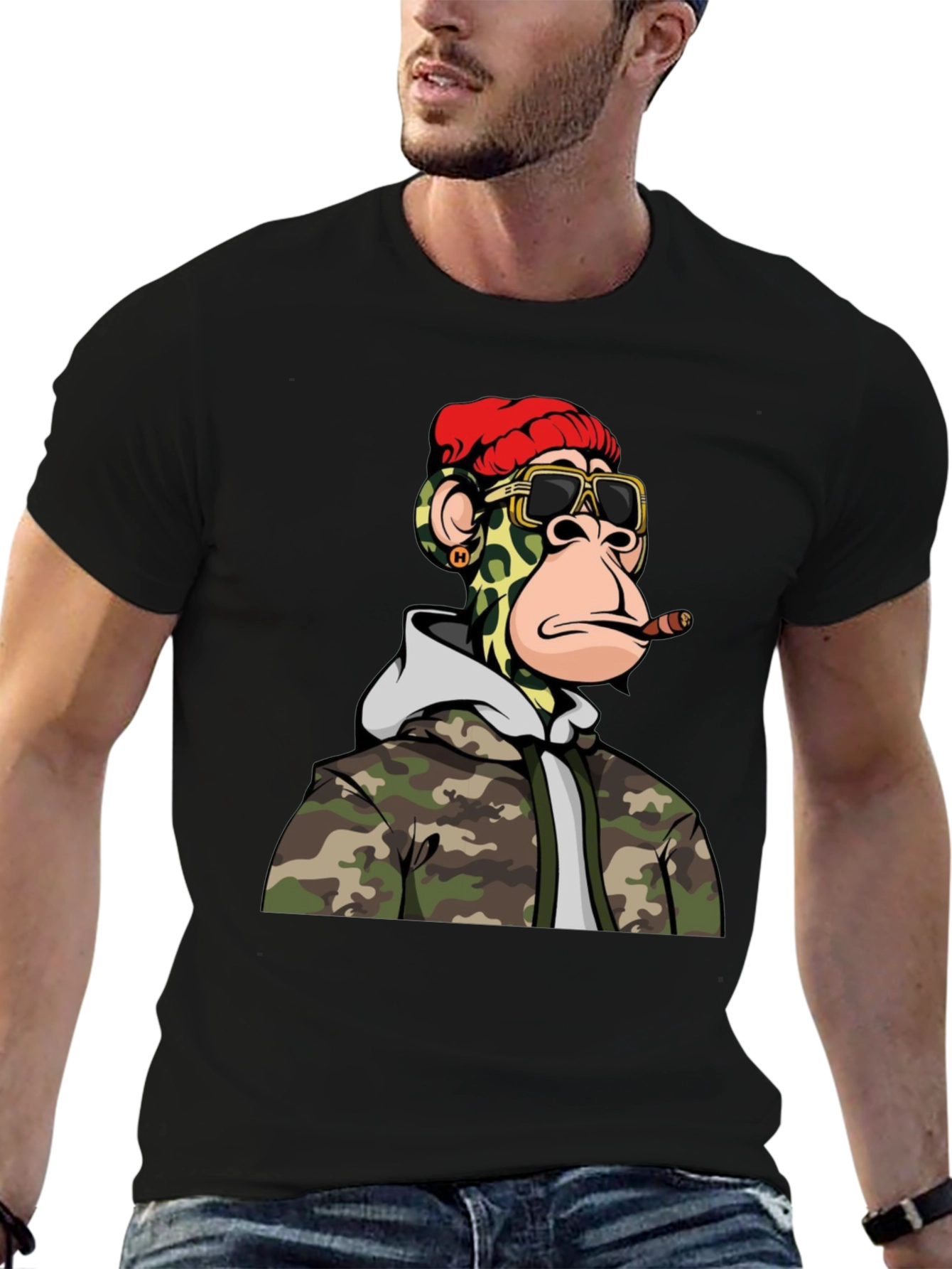 Bored Ape Camo Hoodie Graphic T-Shirt
