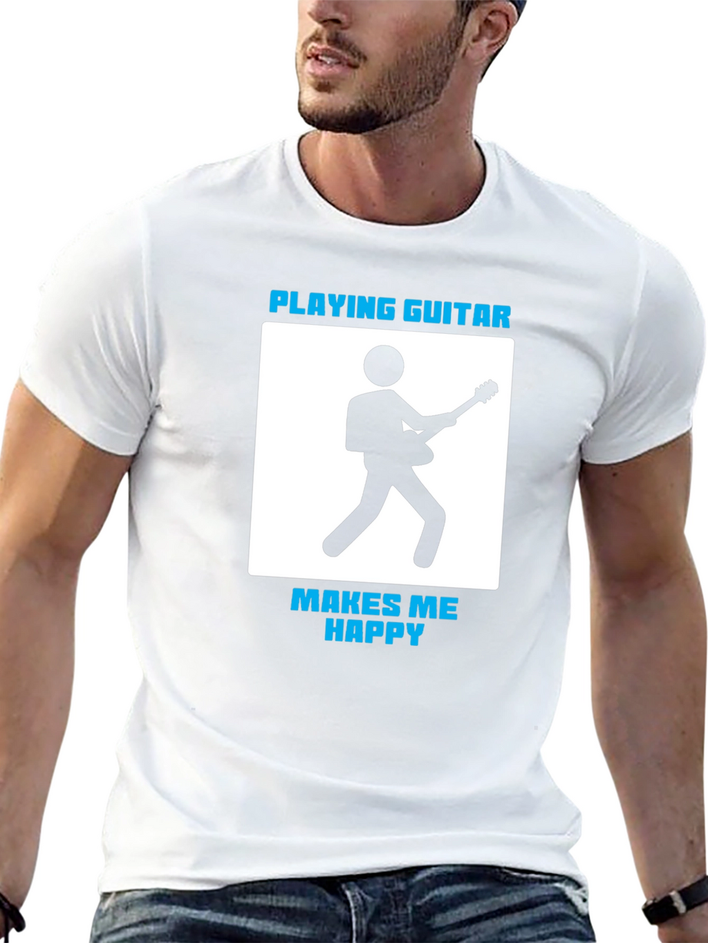 Playing Guitar Makes Me Happy T-Shirt