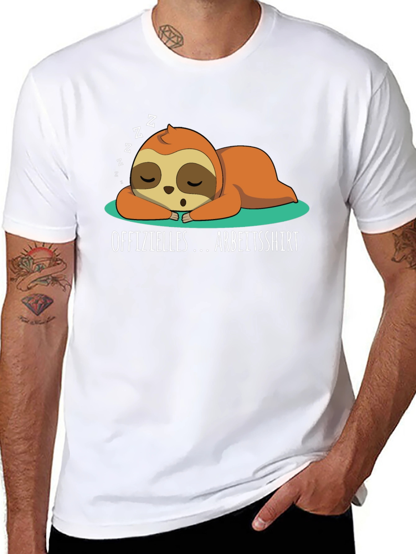 Lazy Sloth Arbeitsshirt T-Shirt