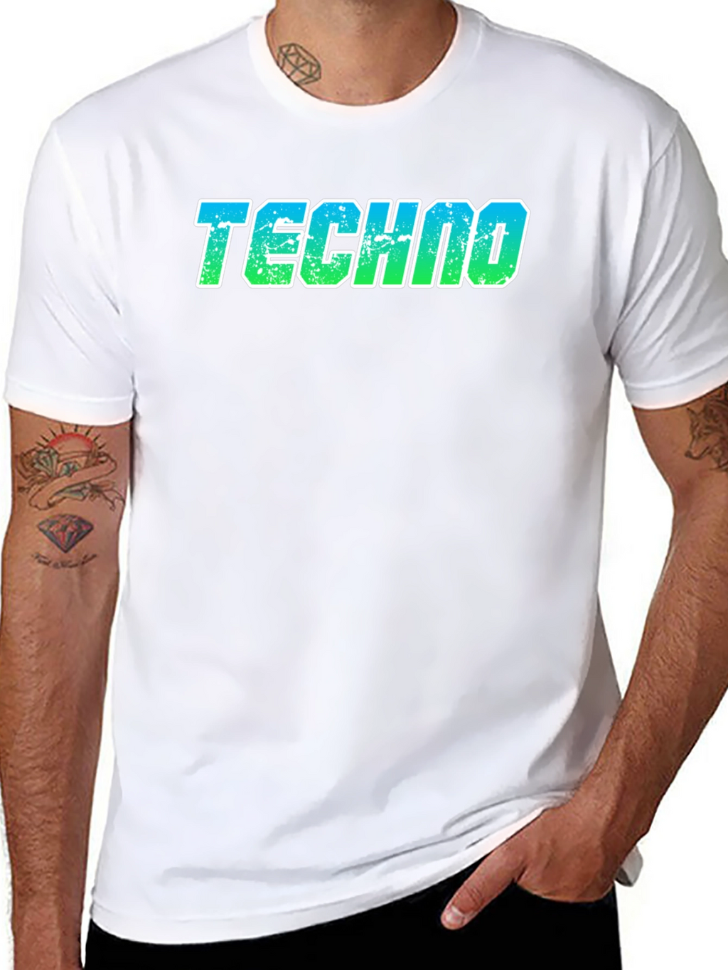 Techno T-Shirt - Retro Gradient Design