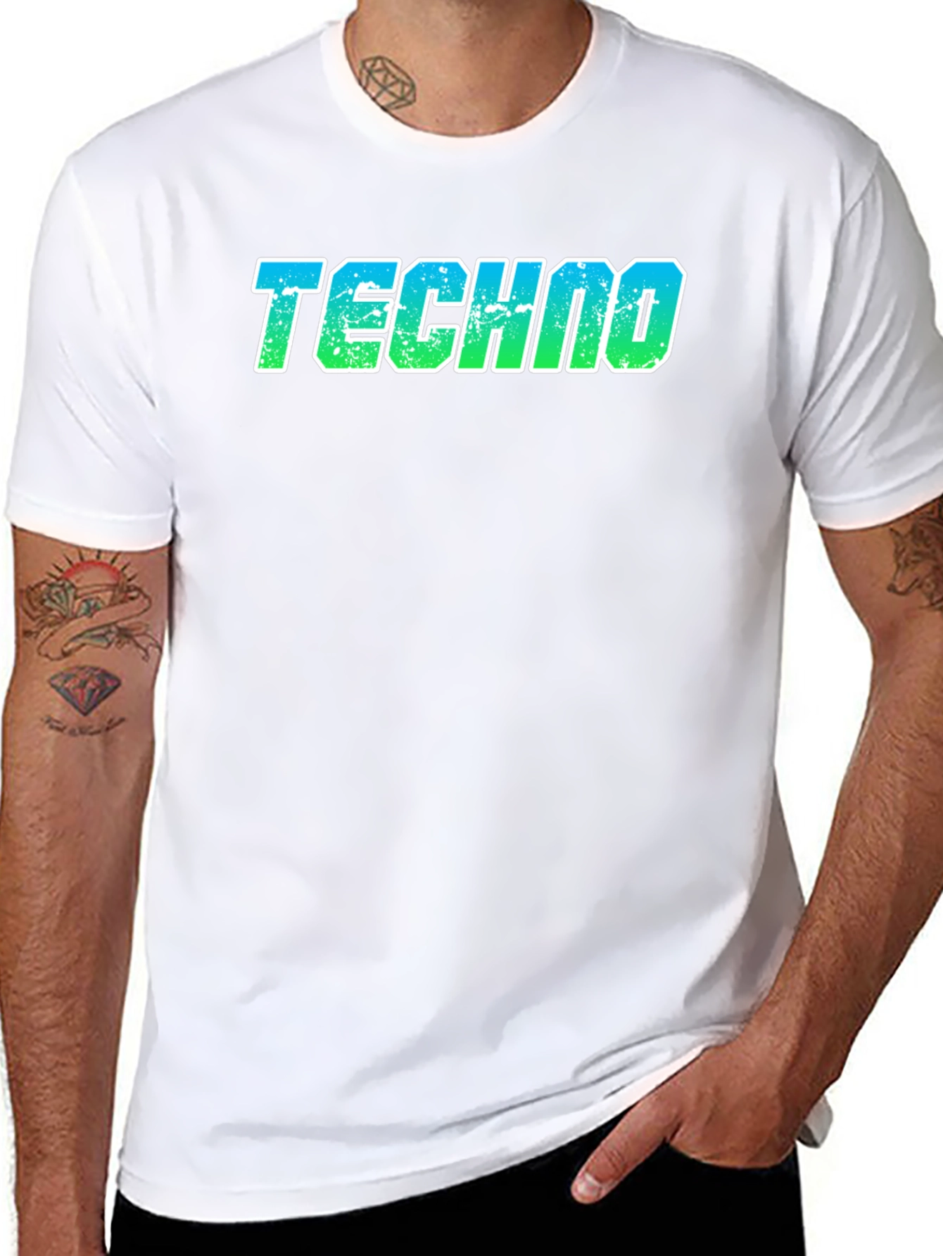 Techno T-Shirt - Retro Gradient Design