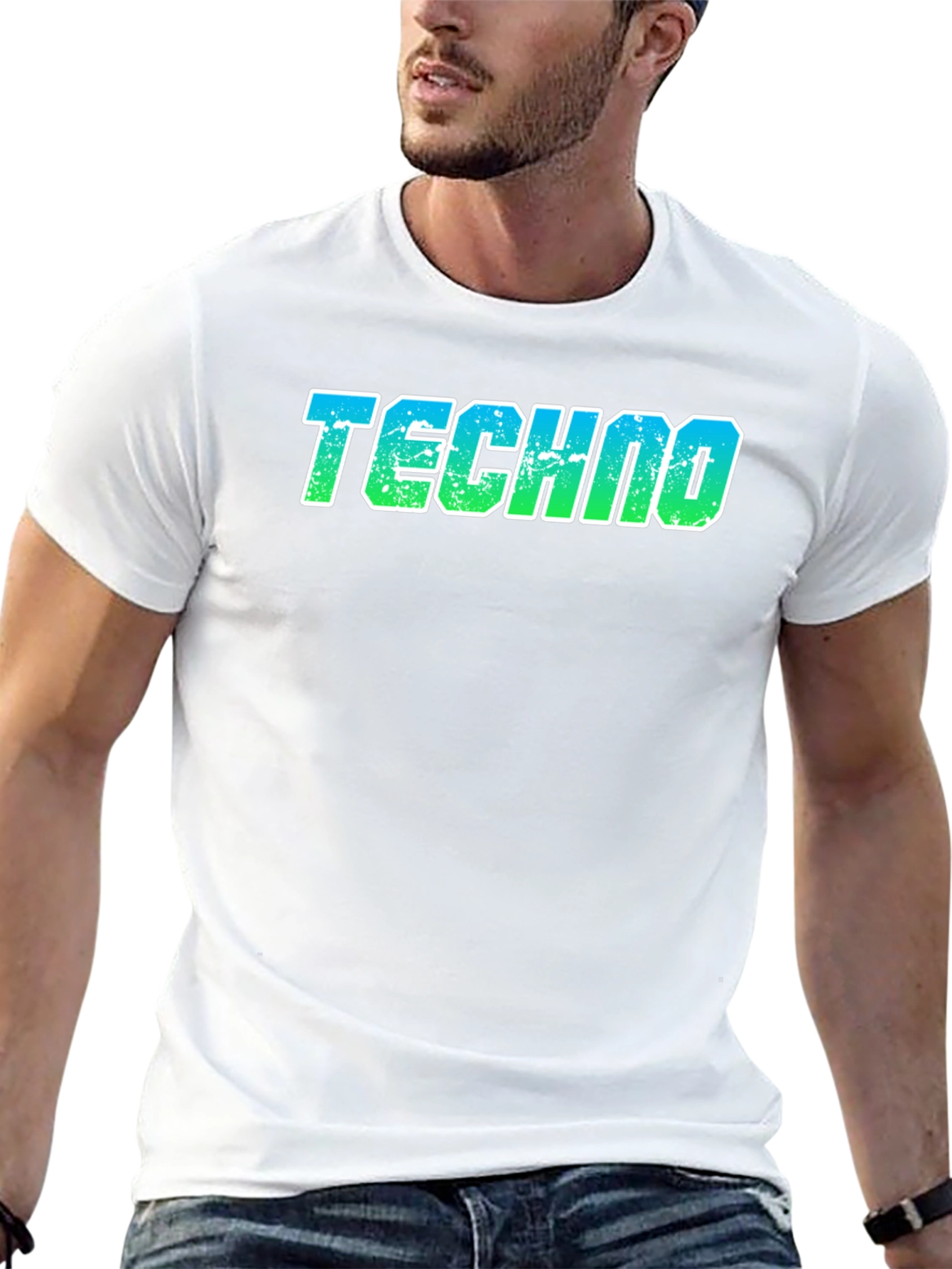 Techno T-Shirt - Retro Gradient Design