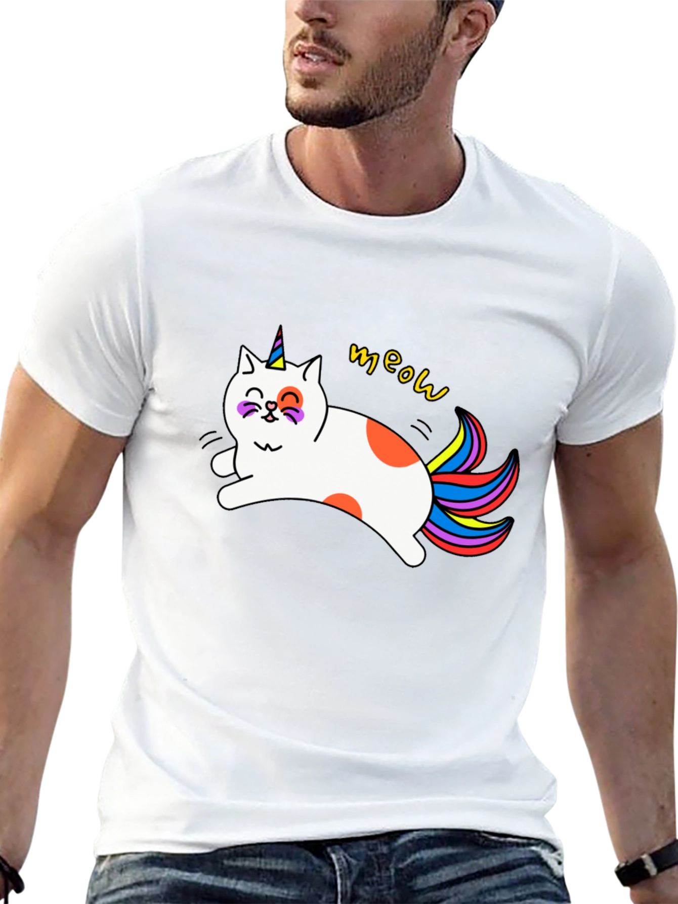 Unicat Meow T-Shirt - Novelty Graphic Tee