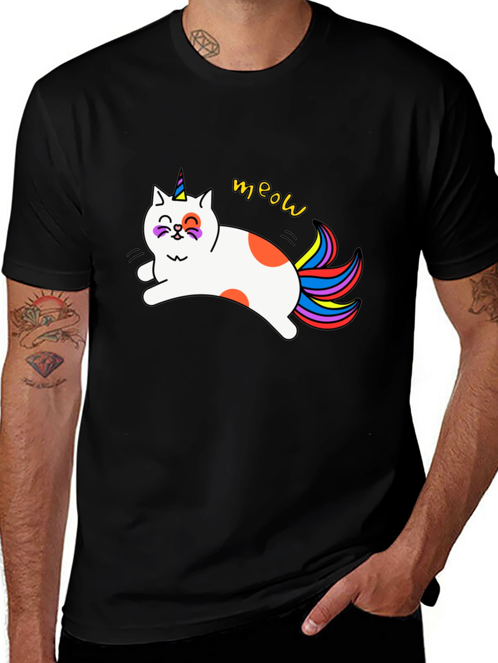 Unicat Meow T-Shirt - Novelty Graphic Tee