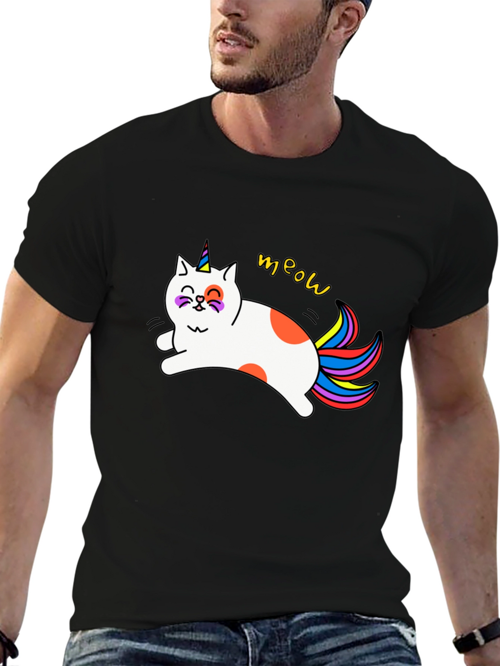 Unicat Meow T-Shirt - Novelty Graphic Tee