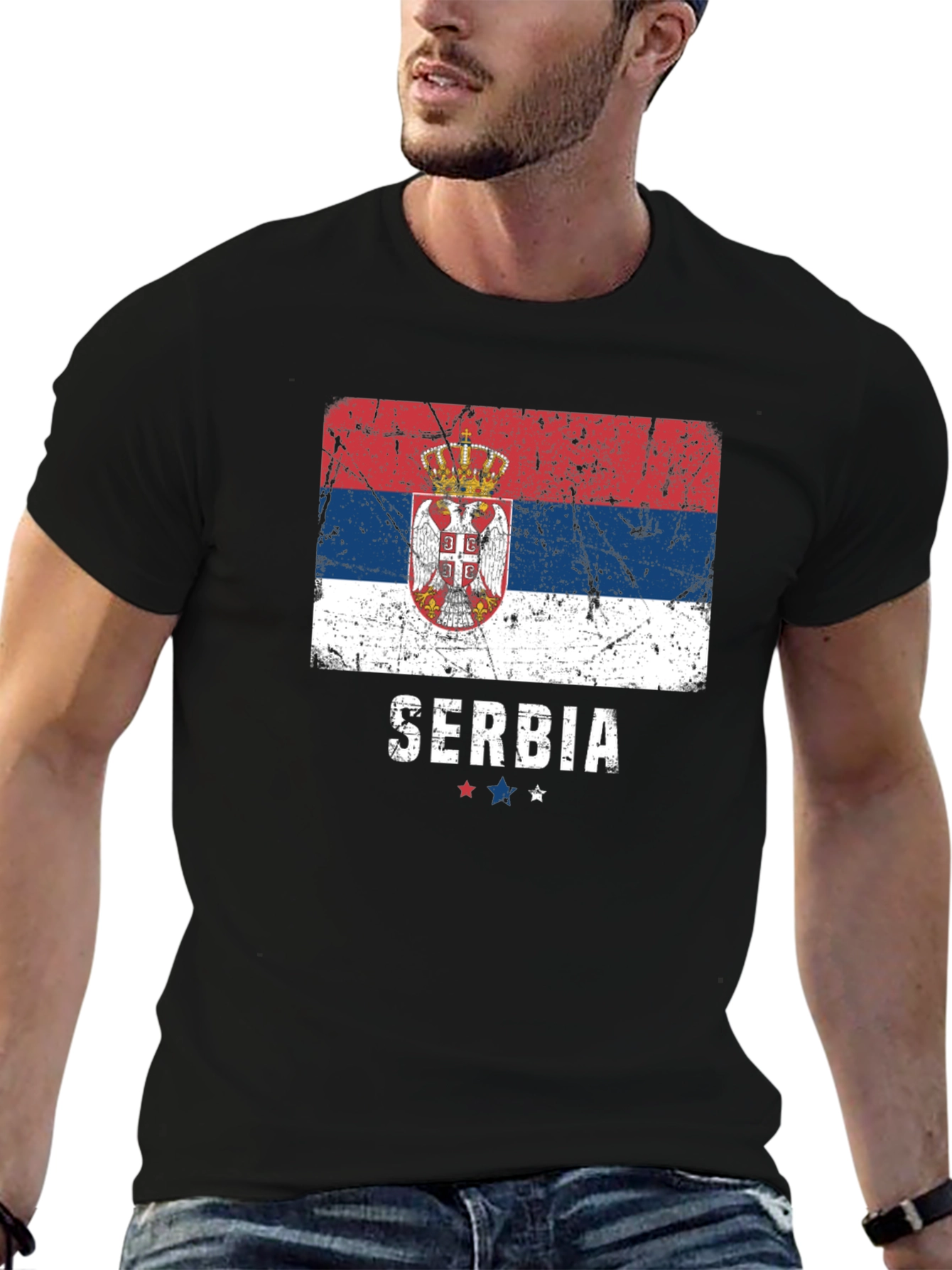 Serbia Flag Graphic T-Shirt Patriotic Pride