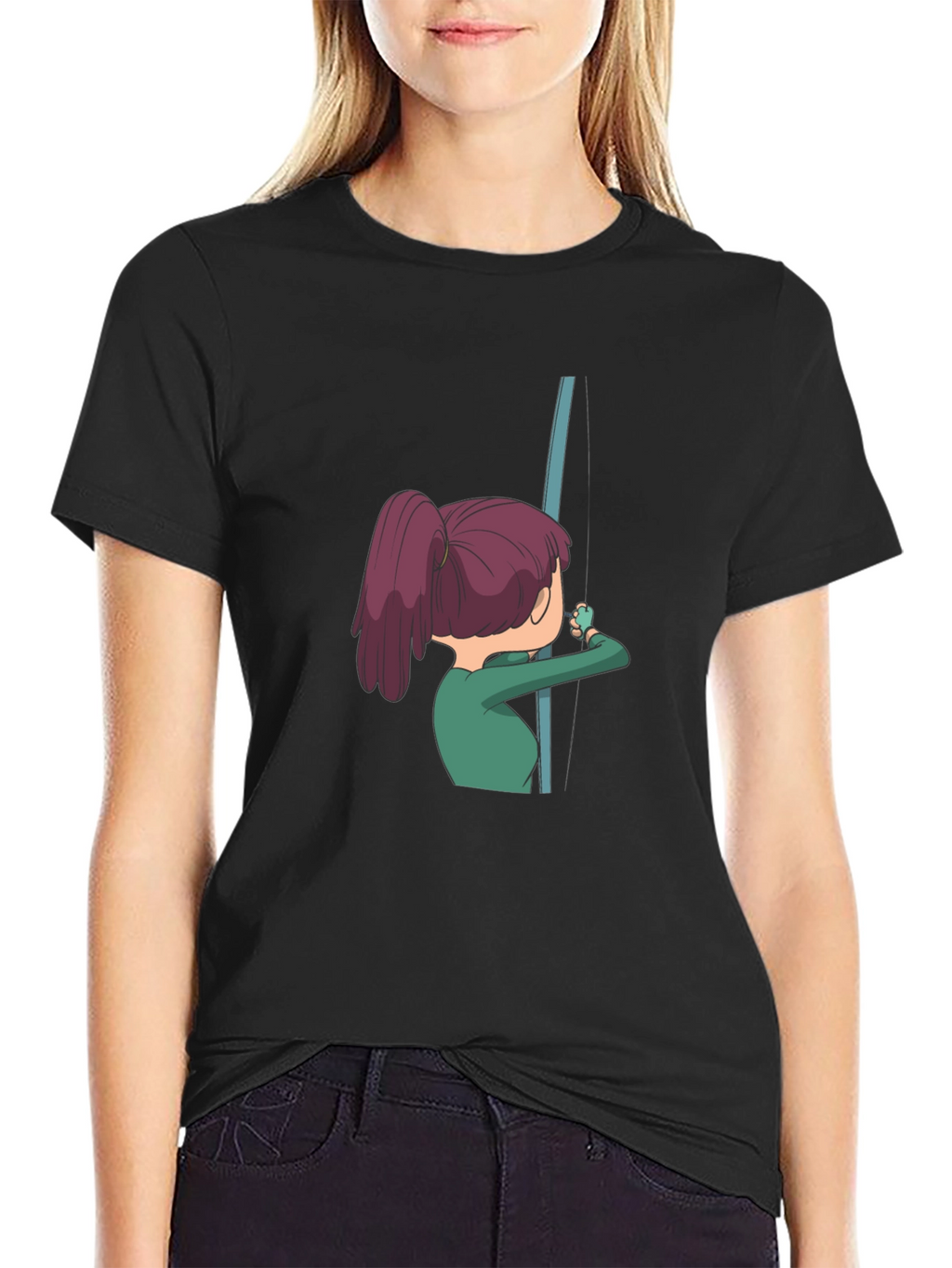 Cartoon Angler T-Shirt - Black