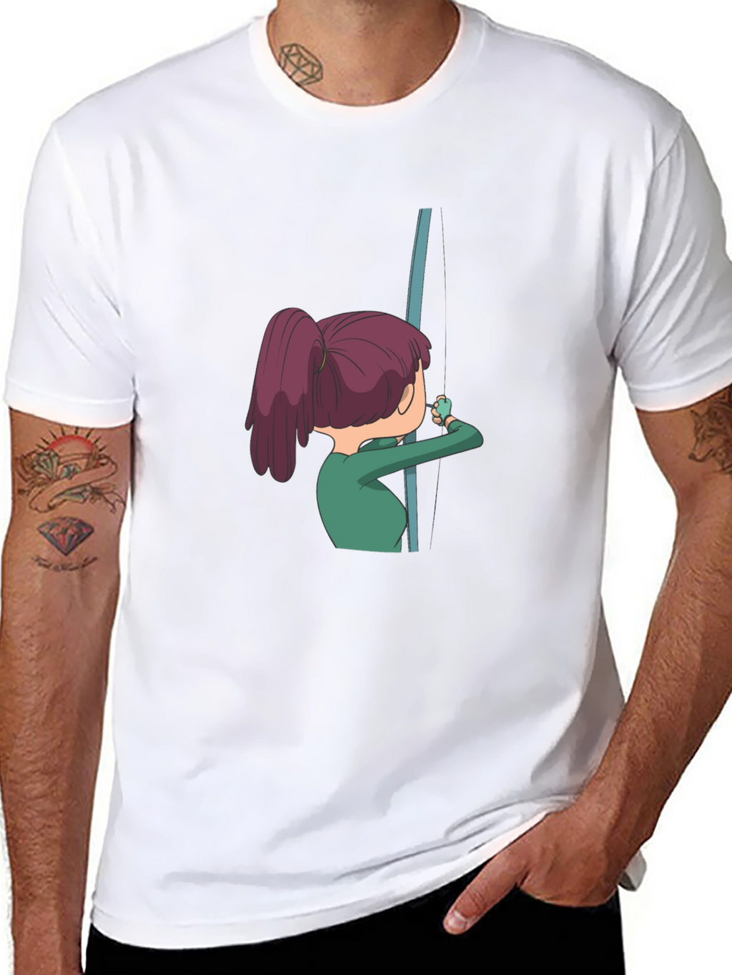 Cartoon Angler T-Shirt - Black